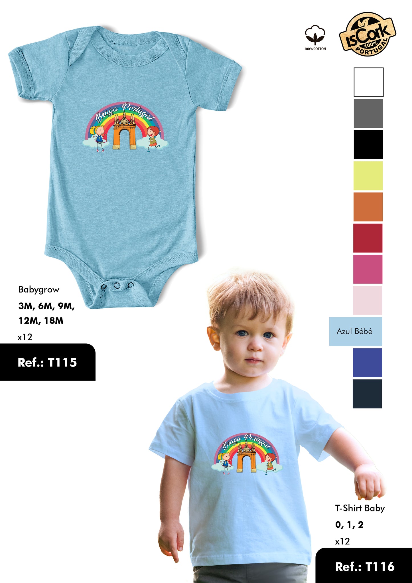 T-Shirt Baby Ref.: T116 - Padrão T36 - Braga