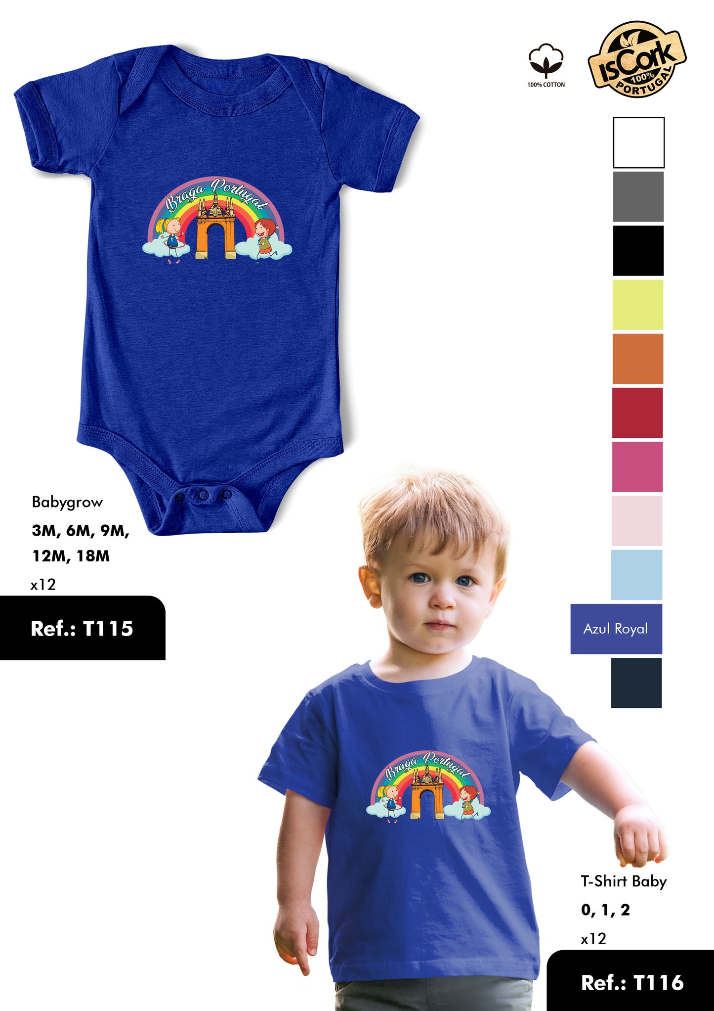 T-Shirt Baby Ref.: T116 - Padrão T36 - Braga