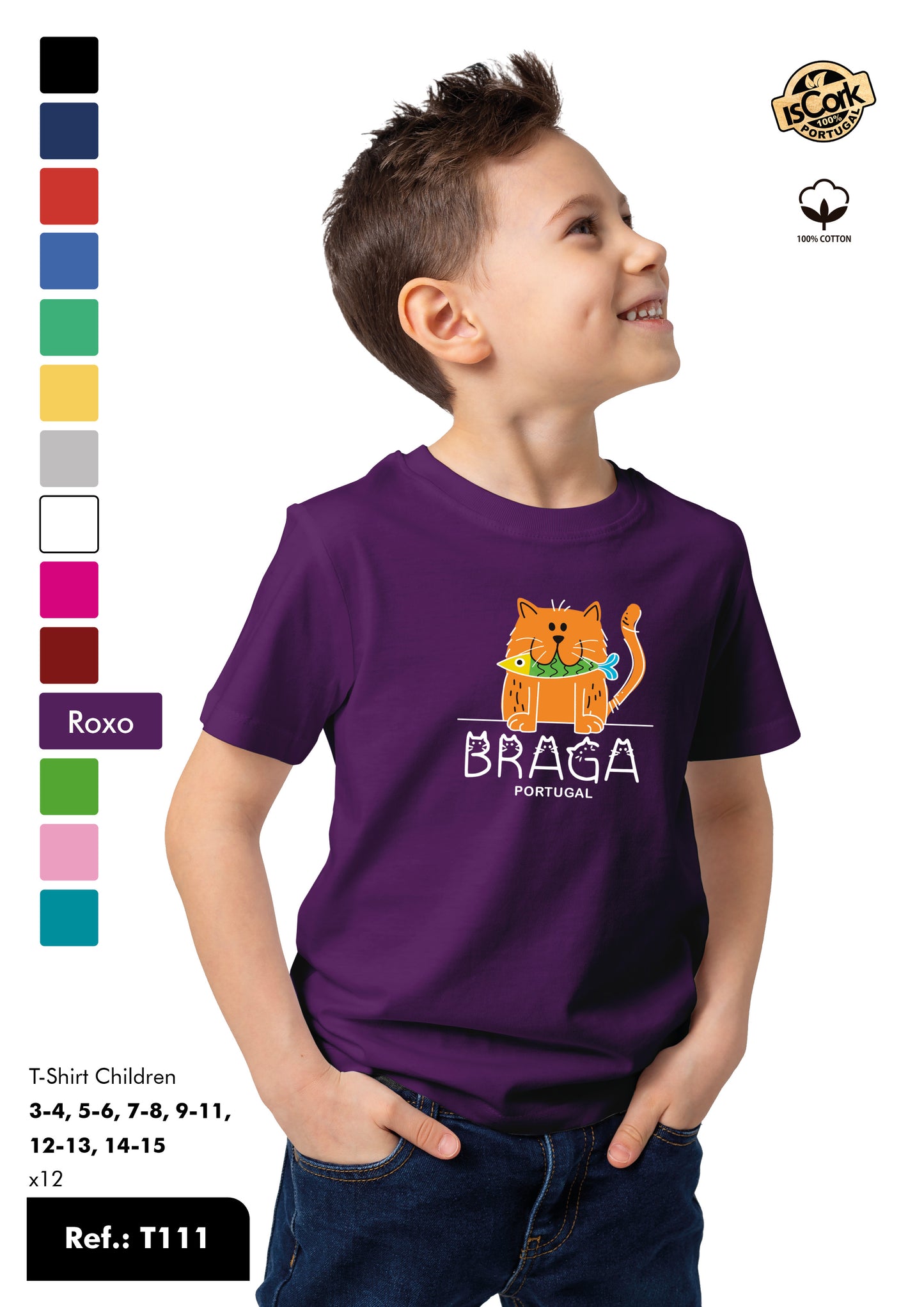 T-shirt Kids Ref.: T111 - Padrão G987 - Braga