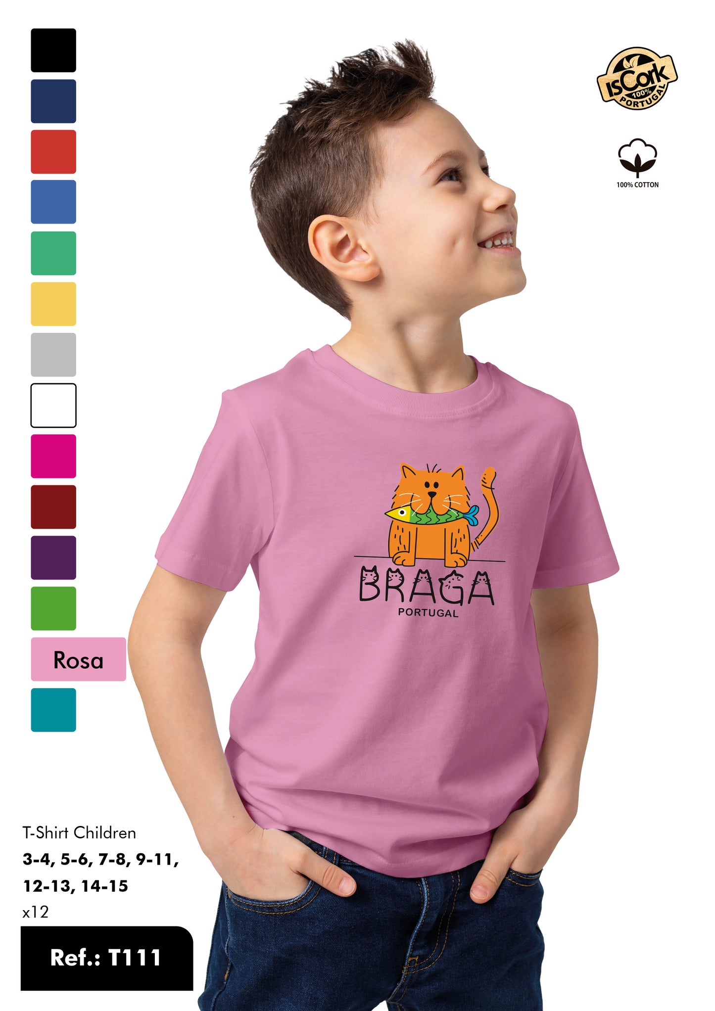 T-shirt Kids Ref.: T111 - Padrão G987 - Braga