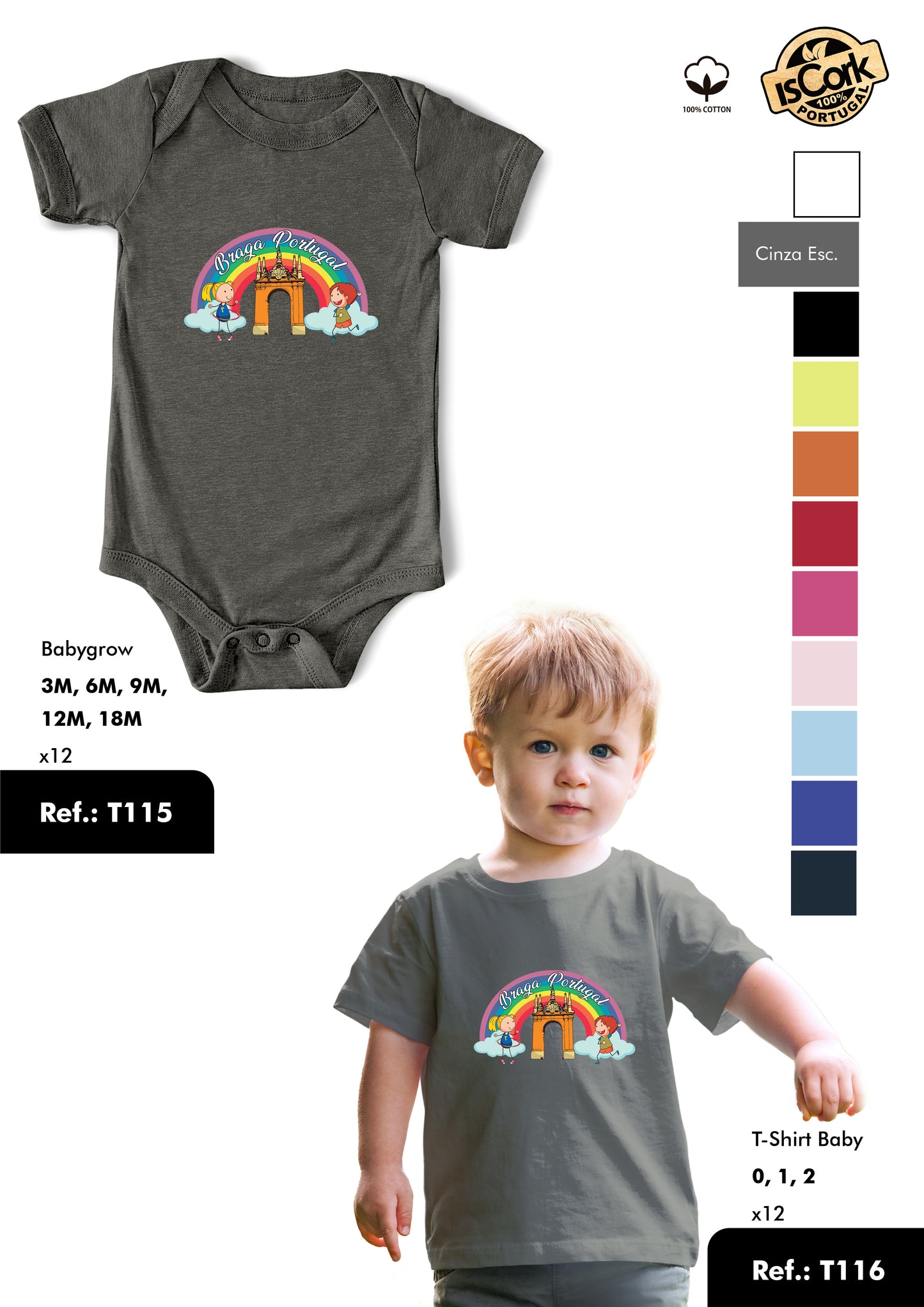 T-Shirt Baby Ref.: T116 - Padrão T36 - Braga
