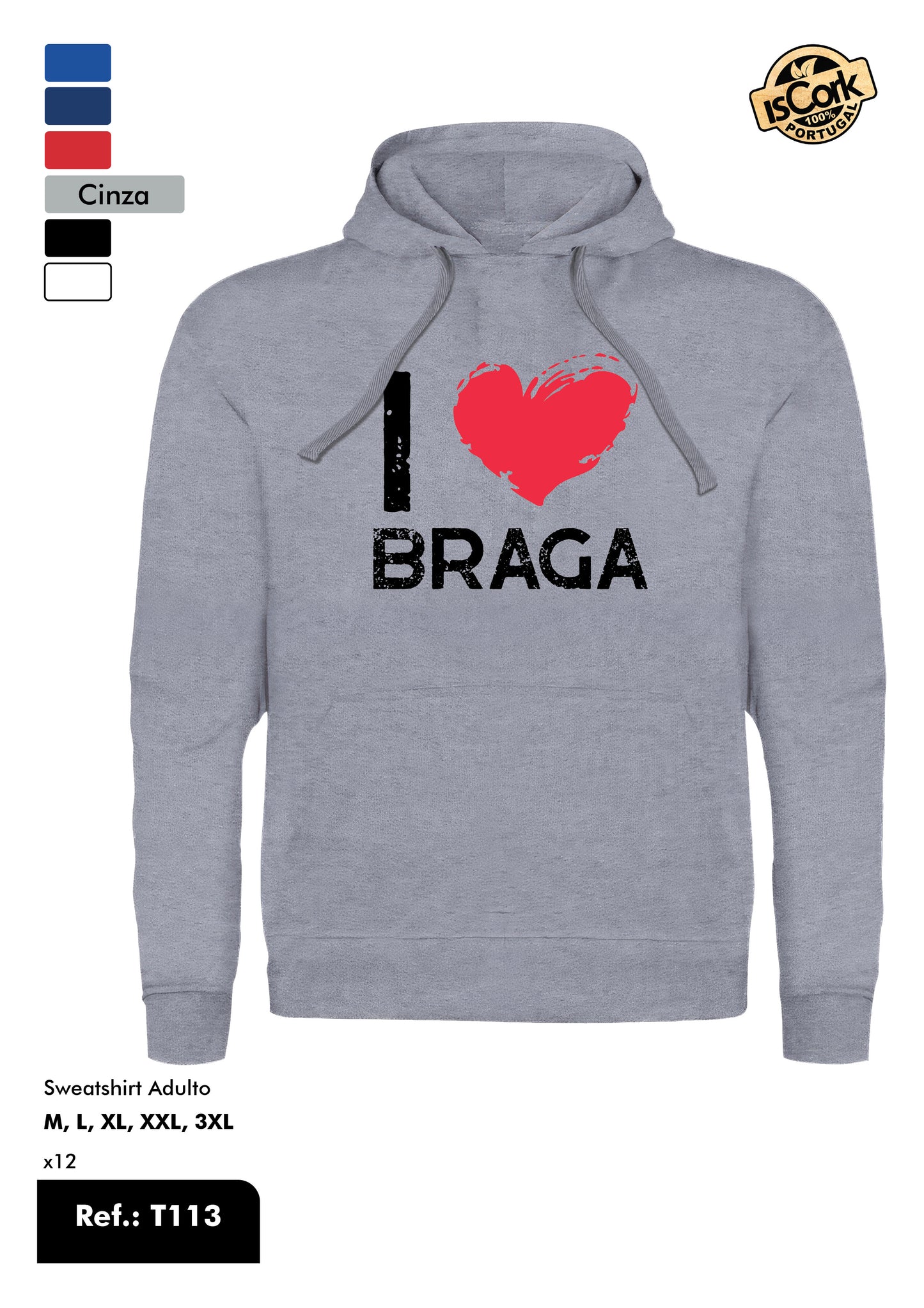 Sweatshirt Adulto - Ref. T113 - Padrão G1034 - Braga