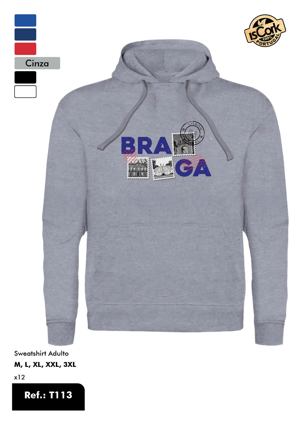 Sweatshirt Adulto - Ref. T113 - Padrão T603 - Braga