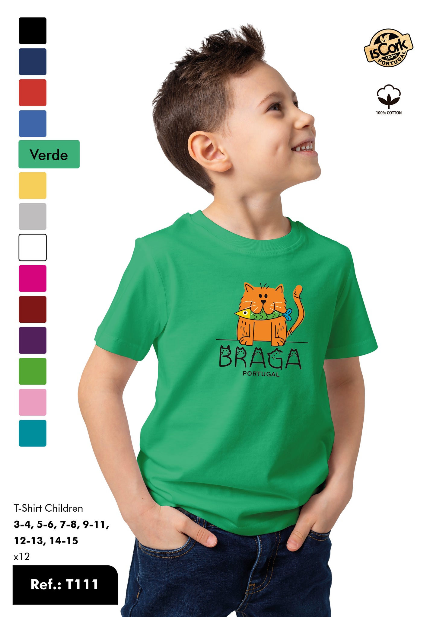 T-shirt Kids Ref.: T111 - Padrão G987 - Braga