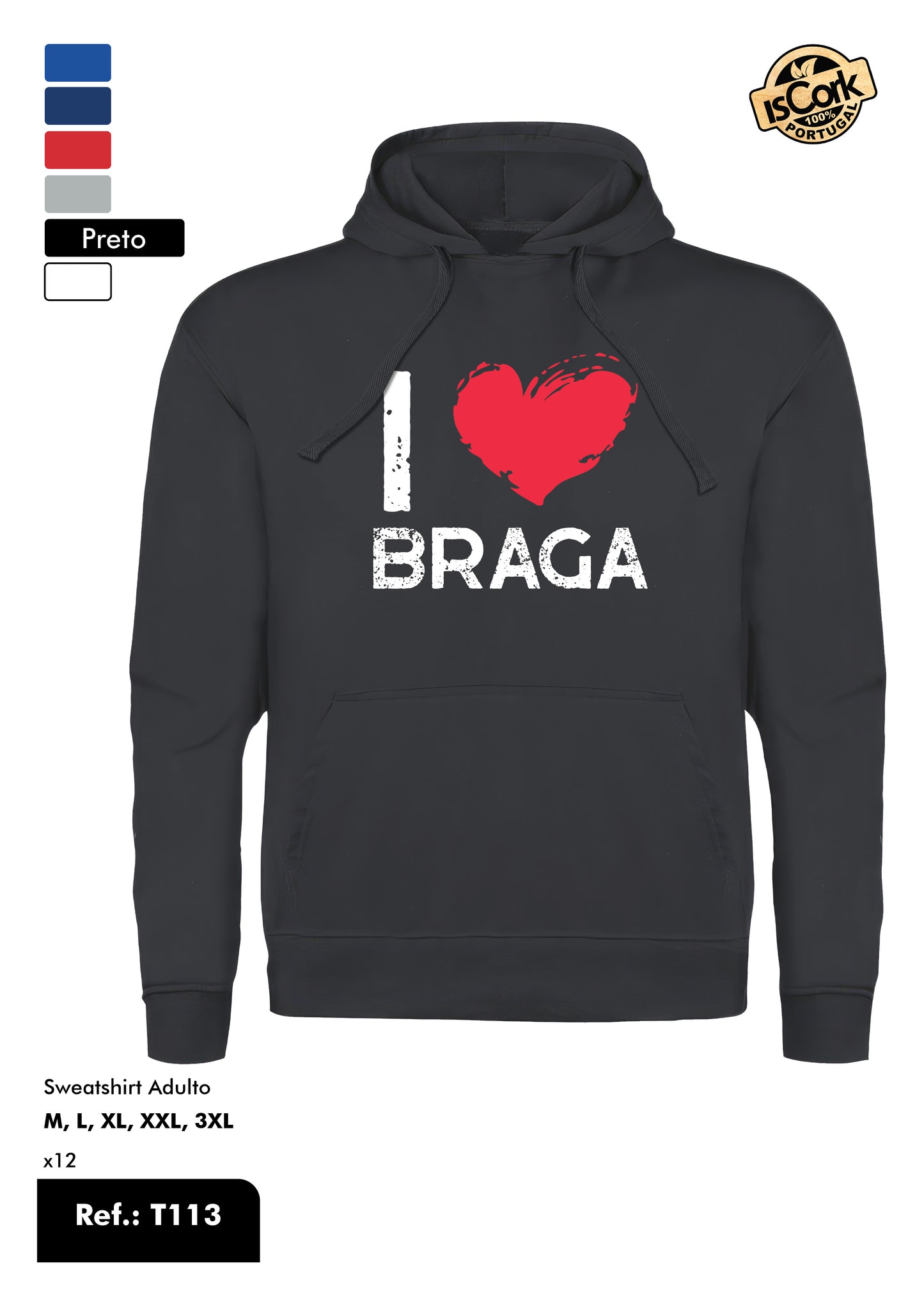 Sweatshirt Adulto - Ref. T113 - Padrão G1034 - Braga
