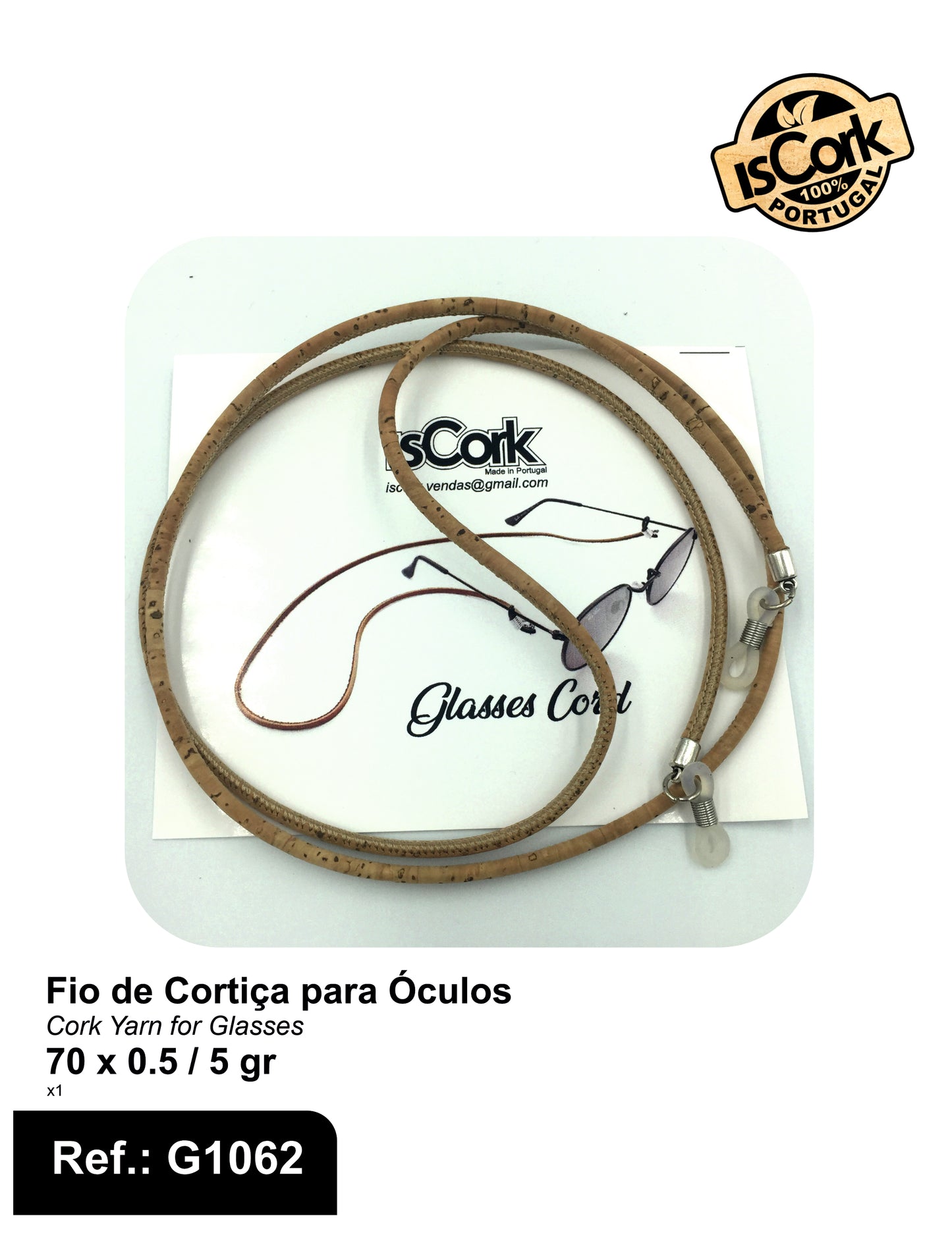 Fio de cortiça para óculos