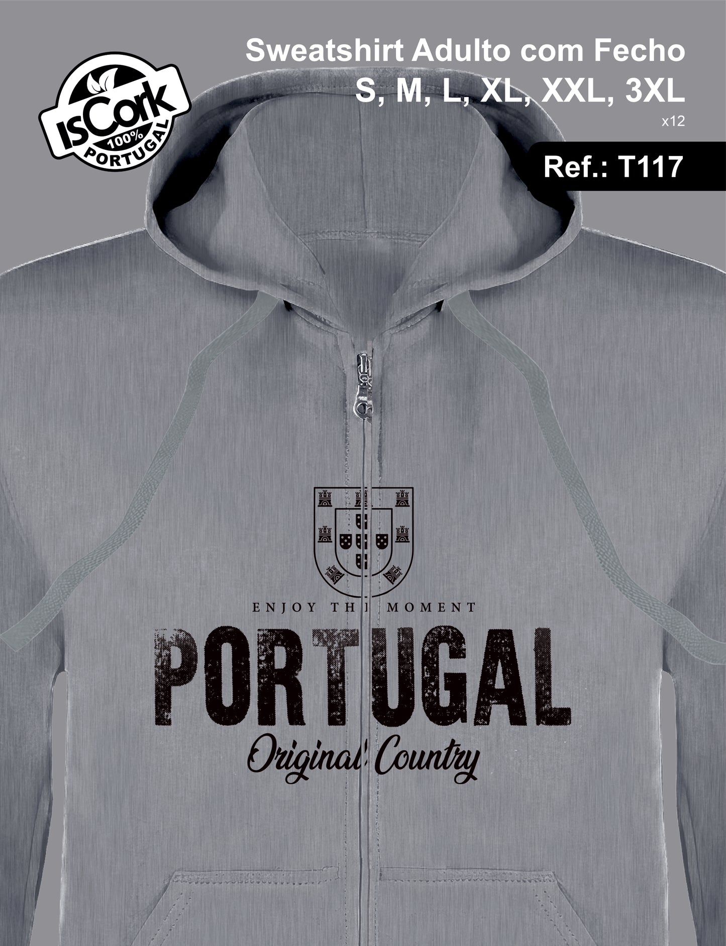 Sweatshirt Adulto c/fecho Lisboa G1045