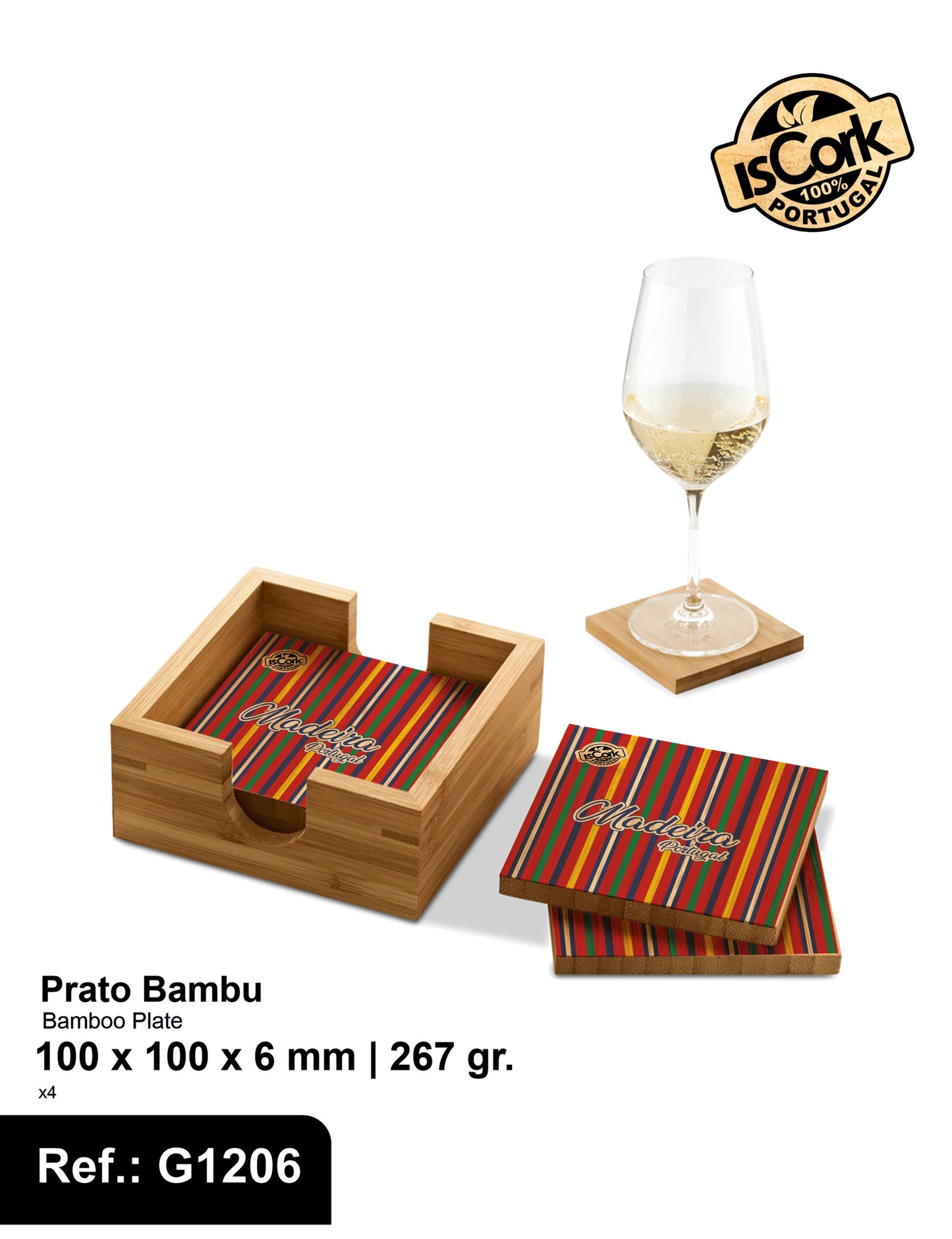 Base para Copo Bambú Madeira I-03