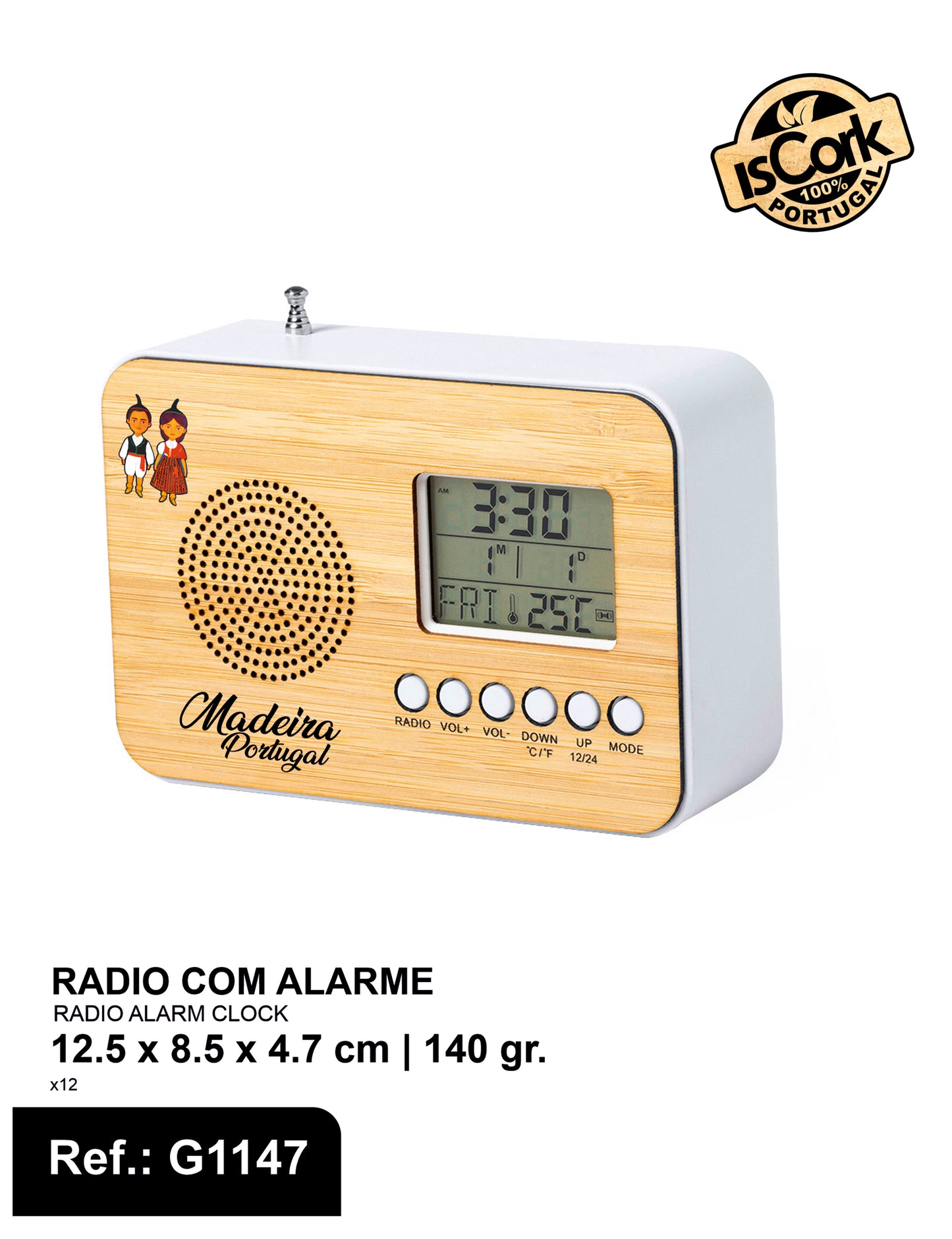 Rádio com Alarme Madeira I-09
