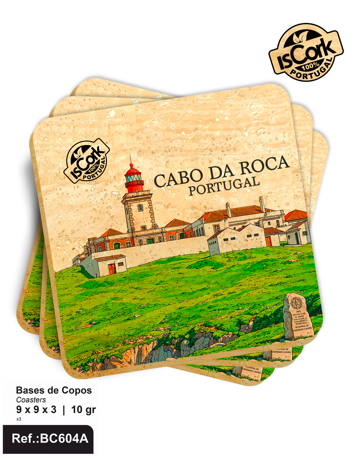 Base de Copos Quadrada Cabo da Roca I-129