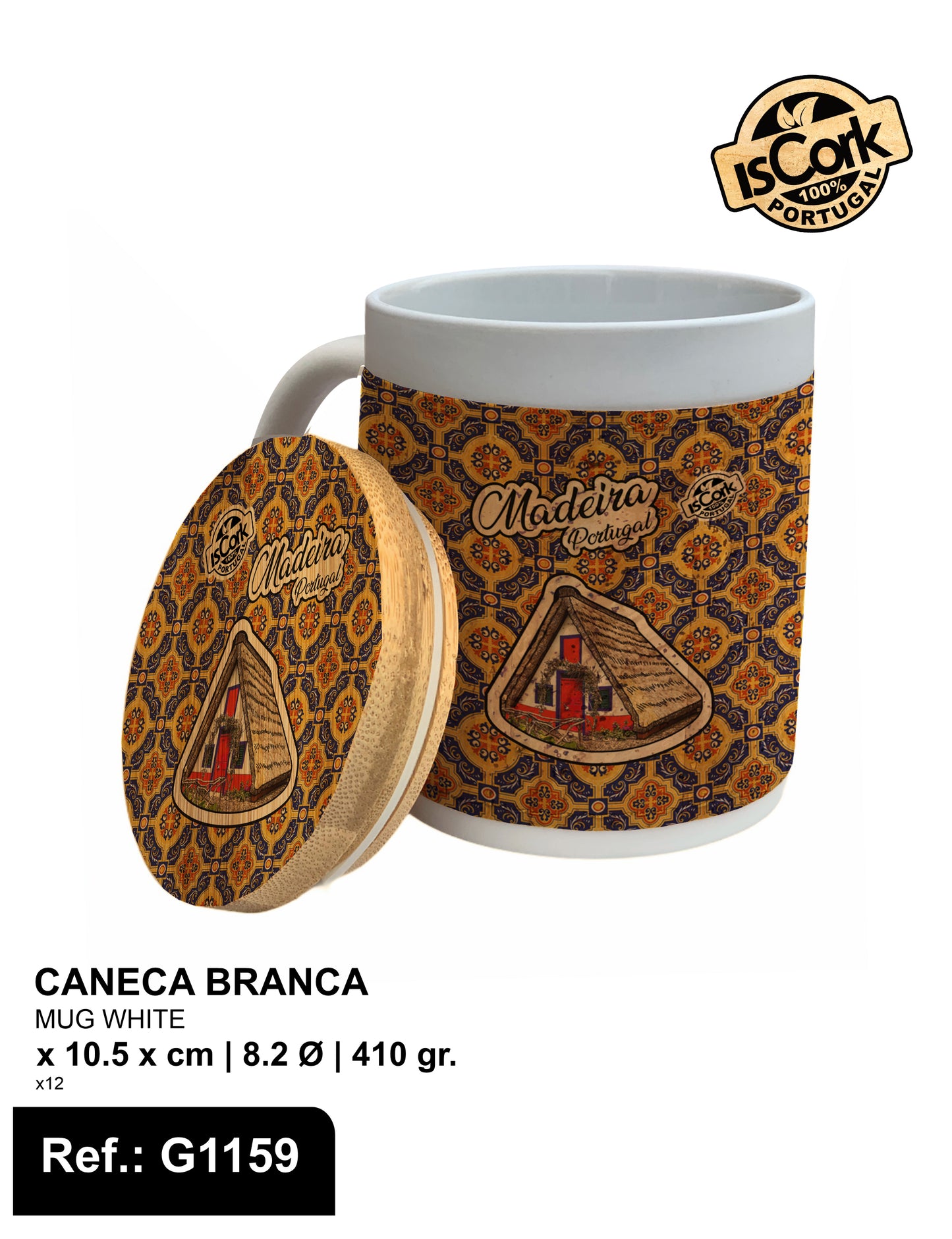 Caneca c/ Tampa Madeira I-38