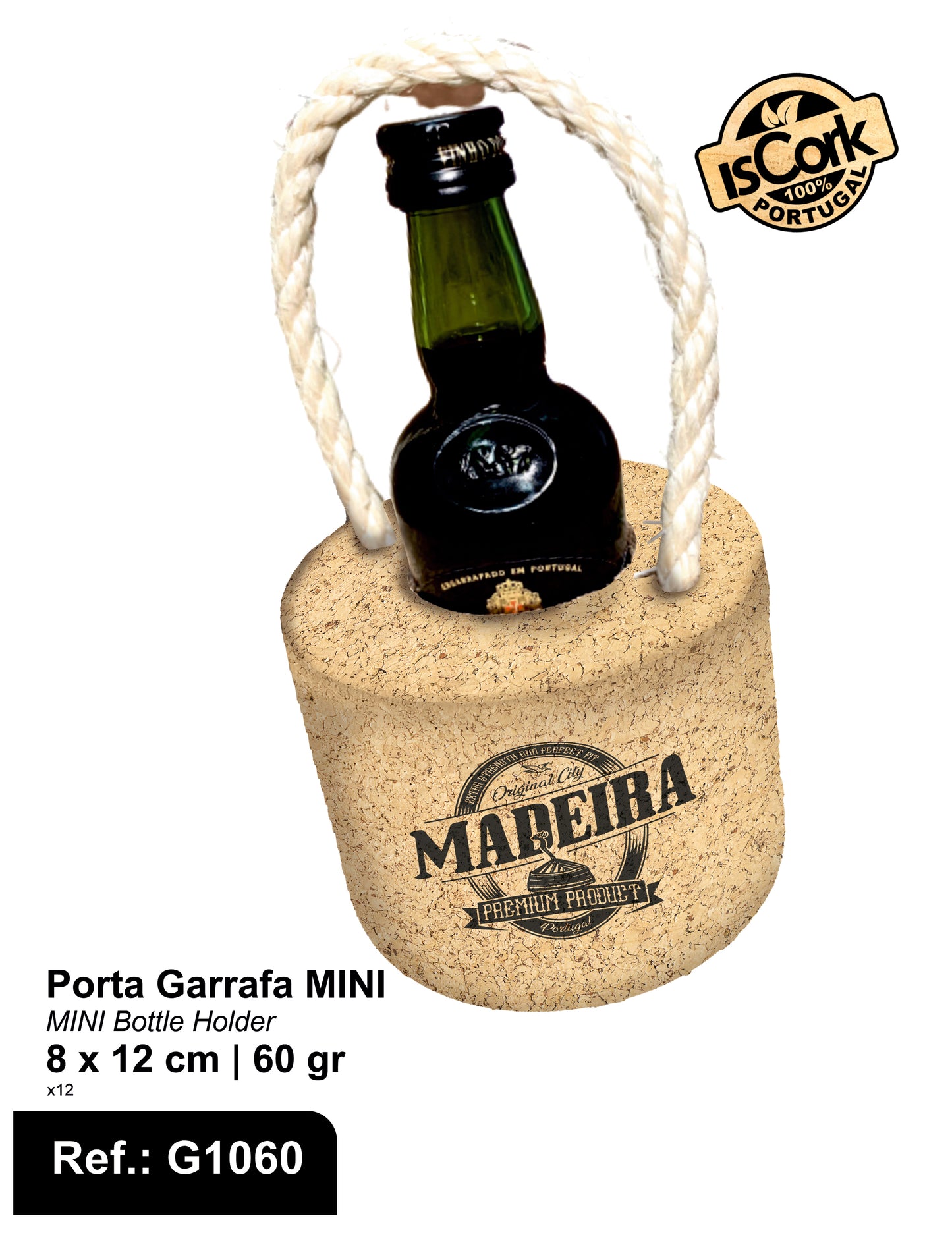 Porta Garrafa Redondo Mini Madeira I-597