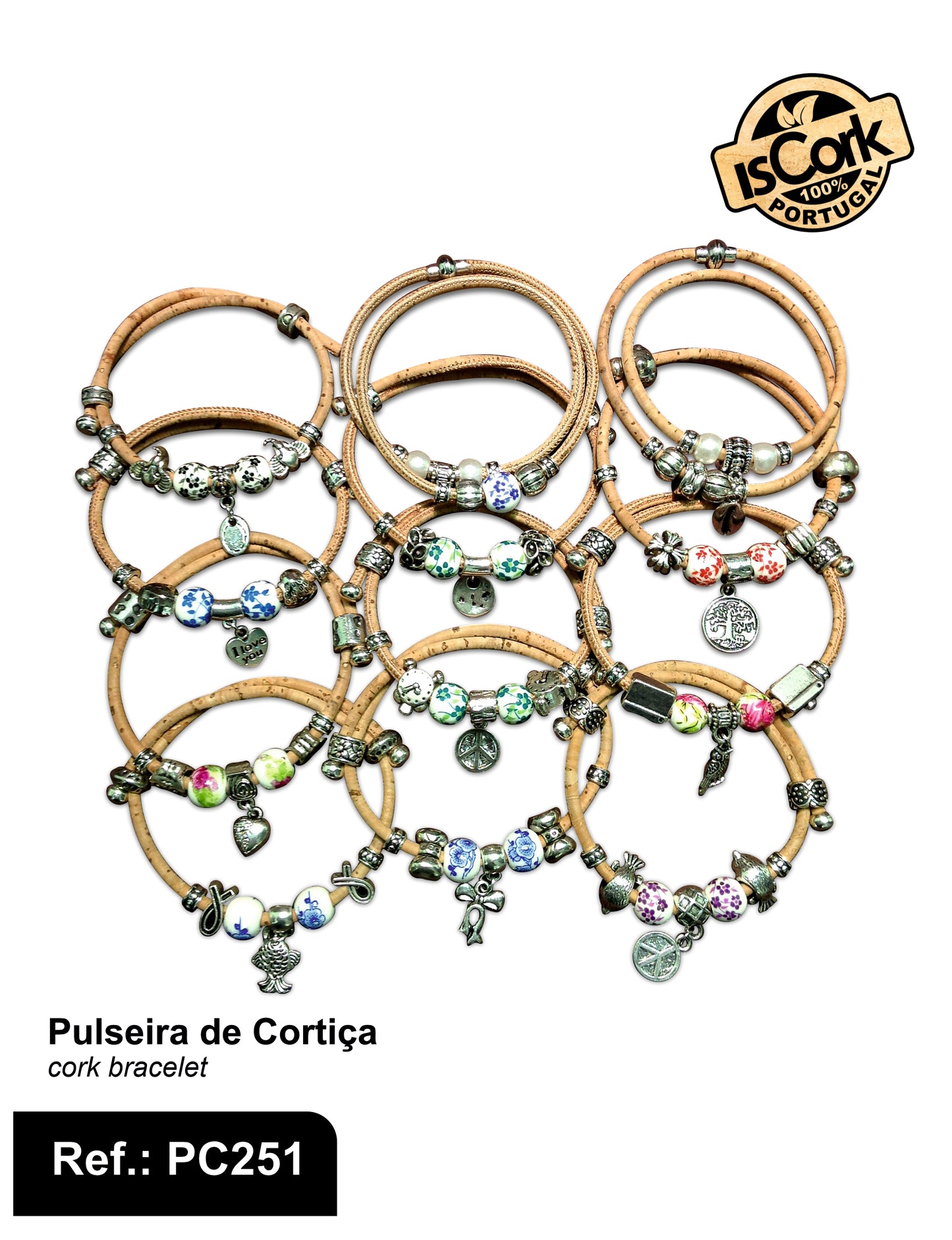 Pulseira em cortiça