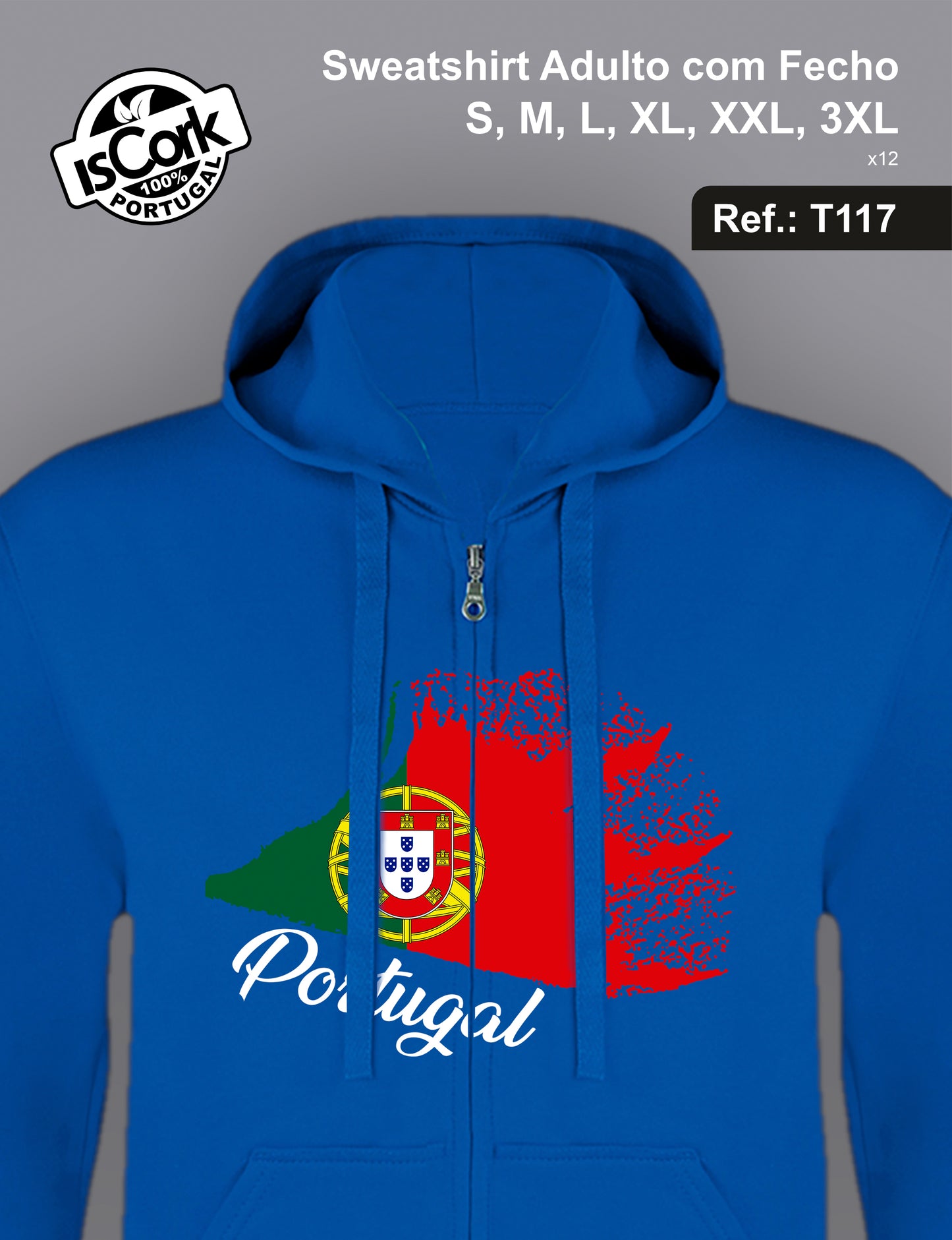 Sweatshirt Adulto c/fecho Portugal G707