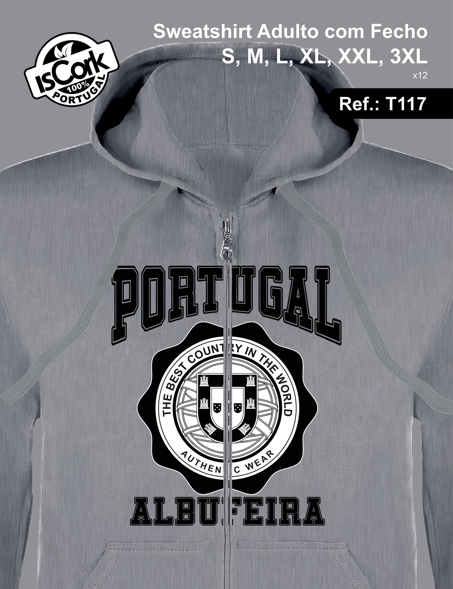 Sweatshirt Adulto c/fecho Albufeira G955