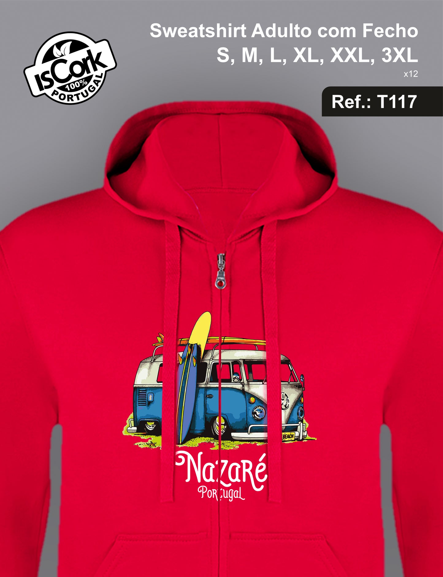 Sweatshirt Adulto com Fecho Nazaré G65