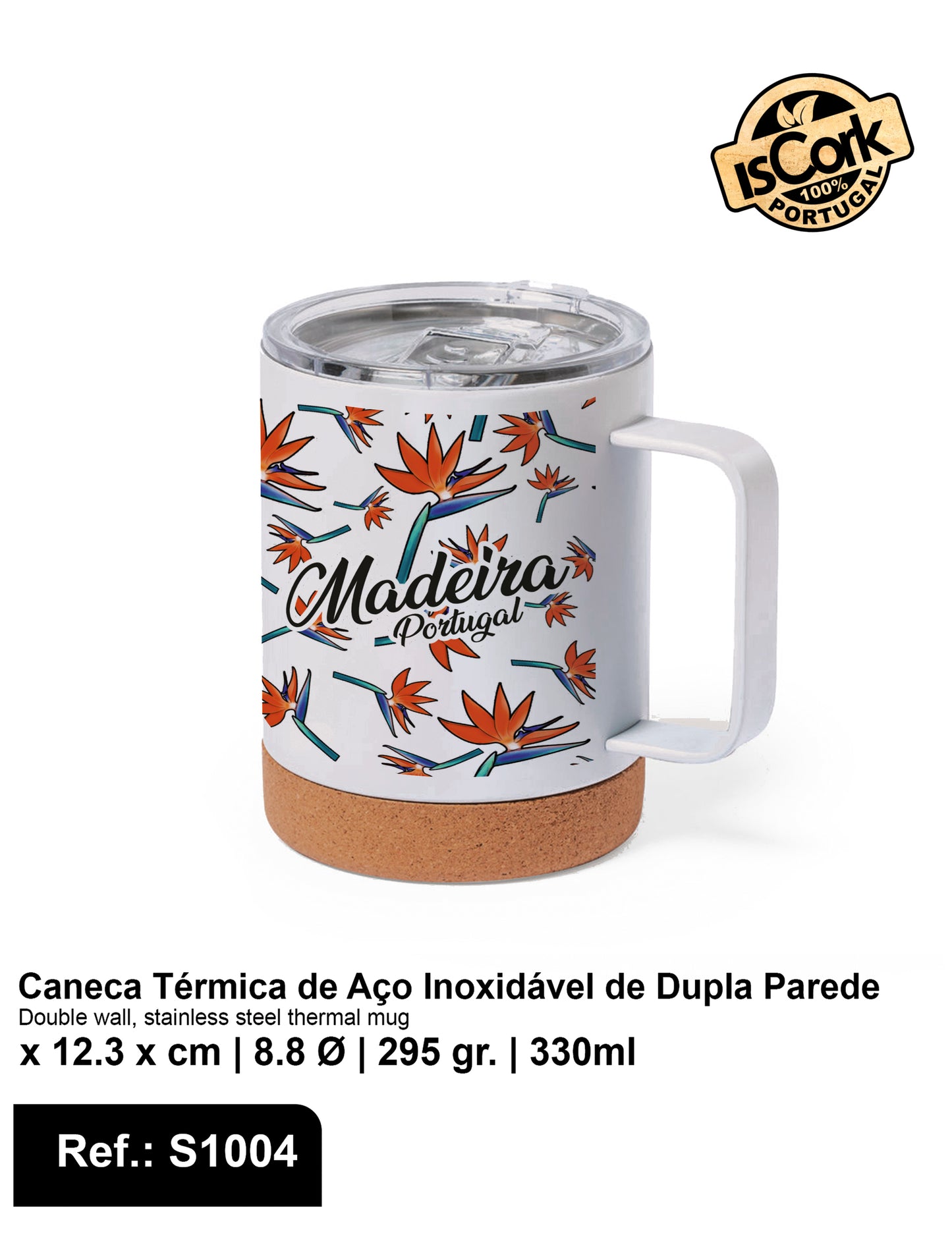 Caneca Térmica Cortiça Madeira I-08