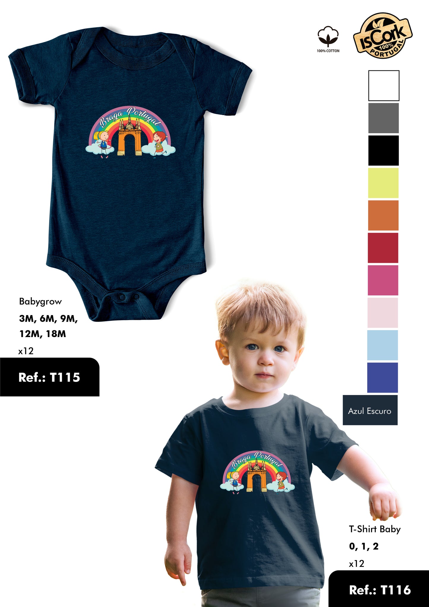 T-Shirt Baby Ref.: T116 - Padrão T36 - Braga
