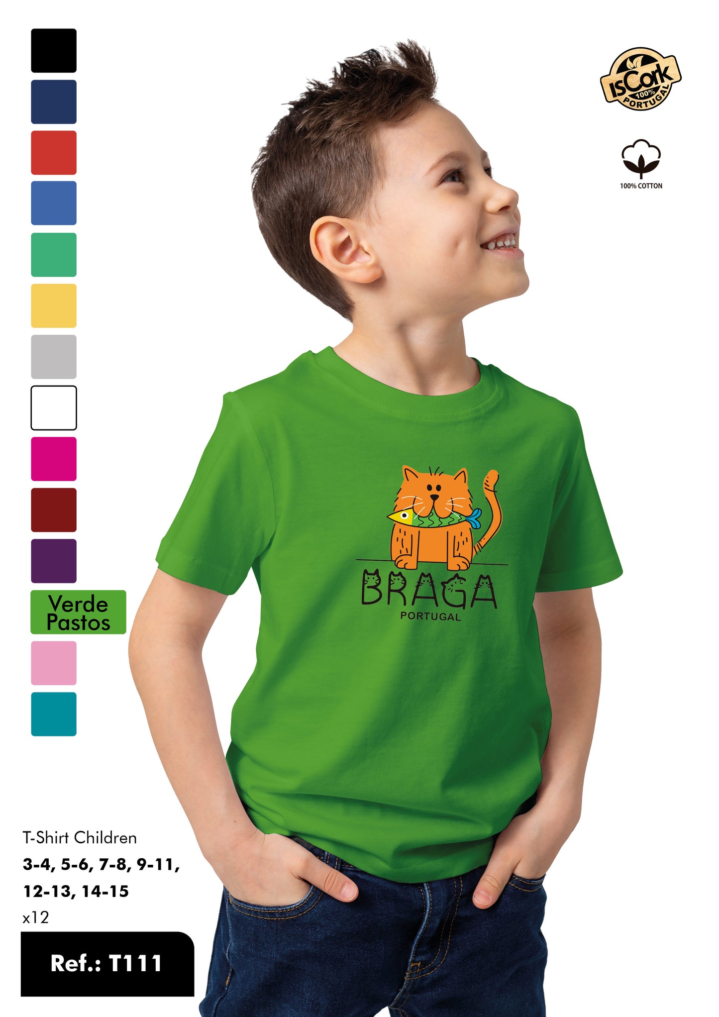 T-shirt Kids Ref.: T111 - Padrão G987 - Braga