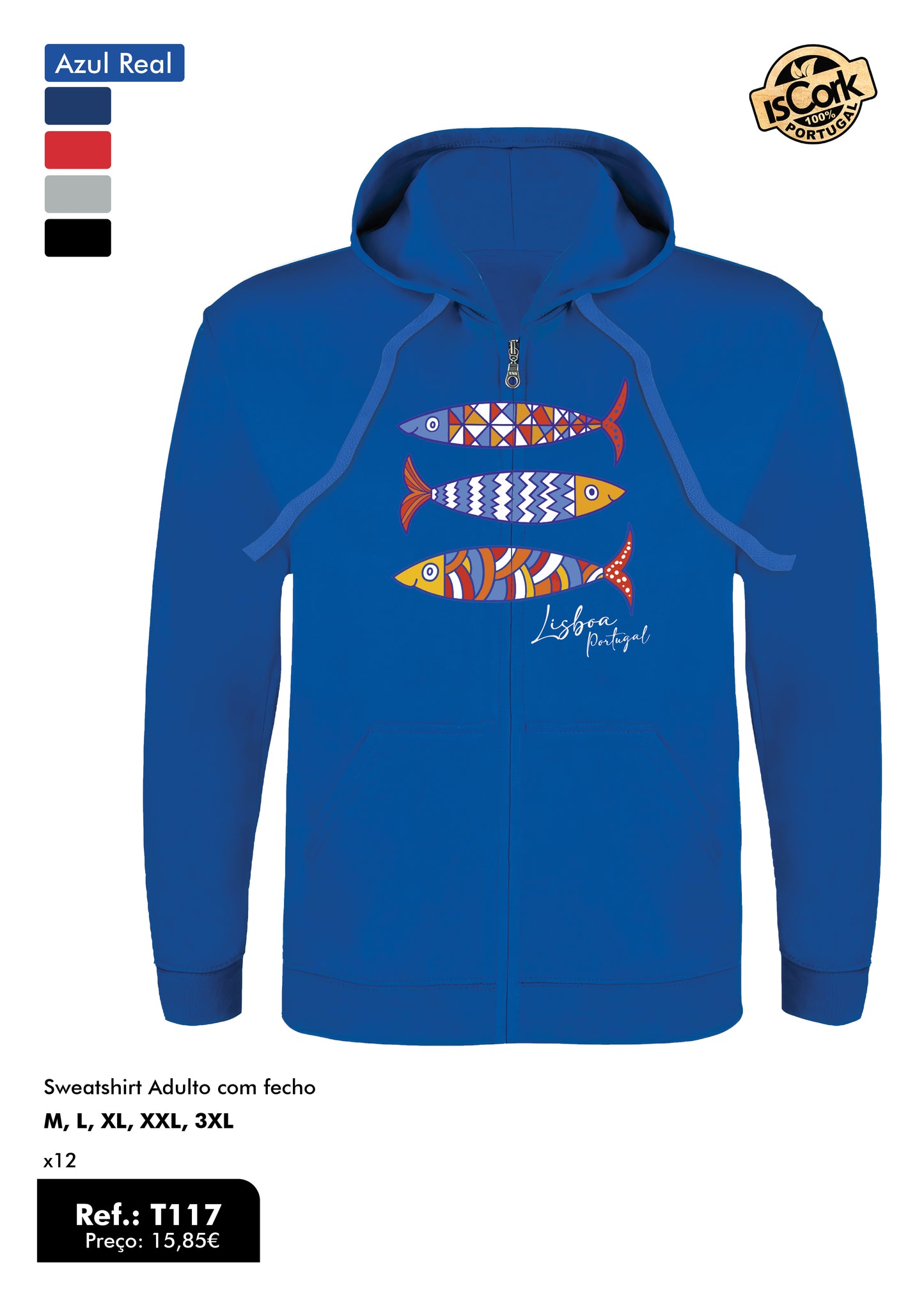 Sweatshirt Adulto com fecho - Ref. T117