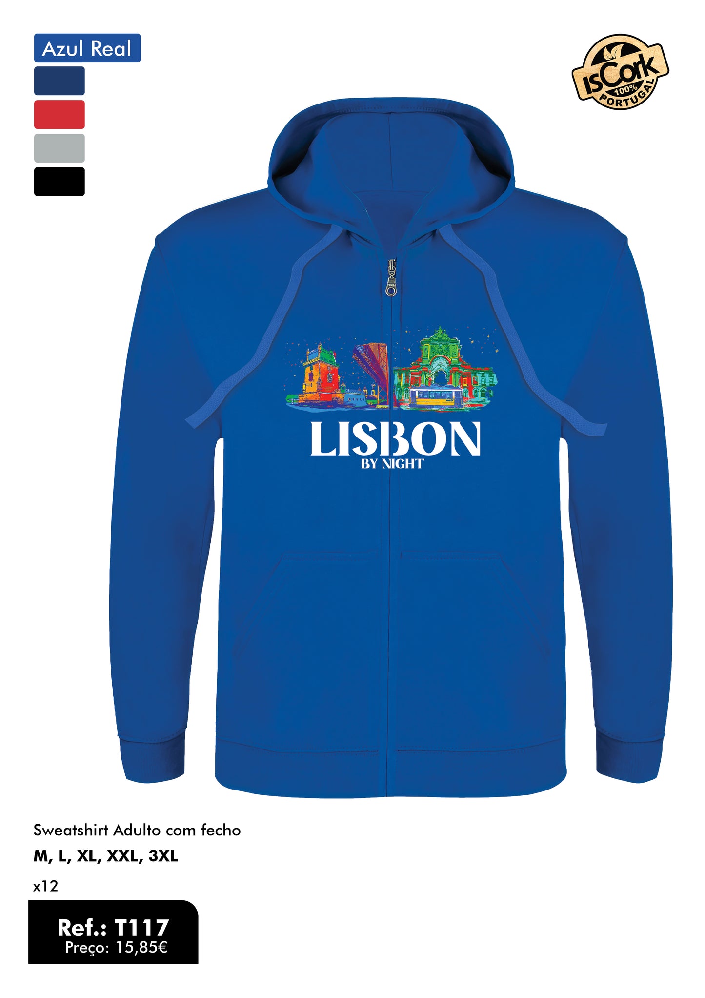 Sweatshirt Adulto Com Fecho - T117