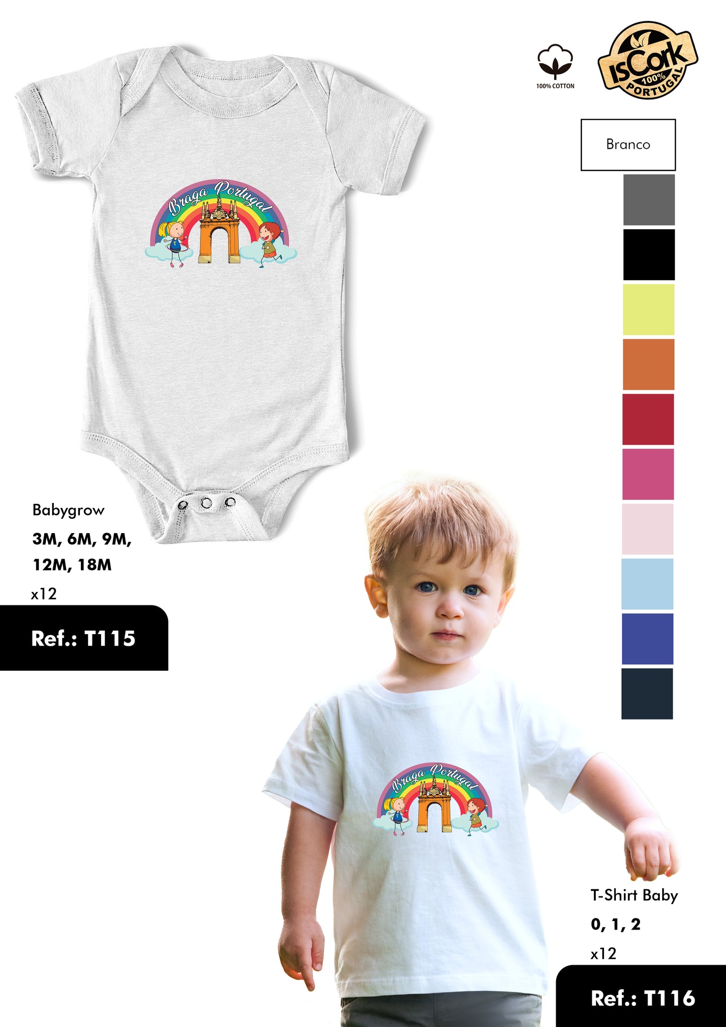 T-Shirt Baby Ref.: T116 - Padrão T36 - Braga
