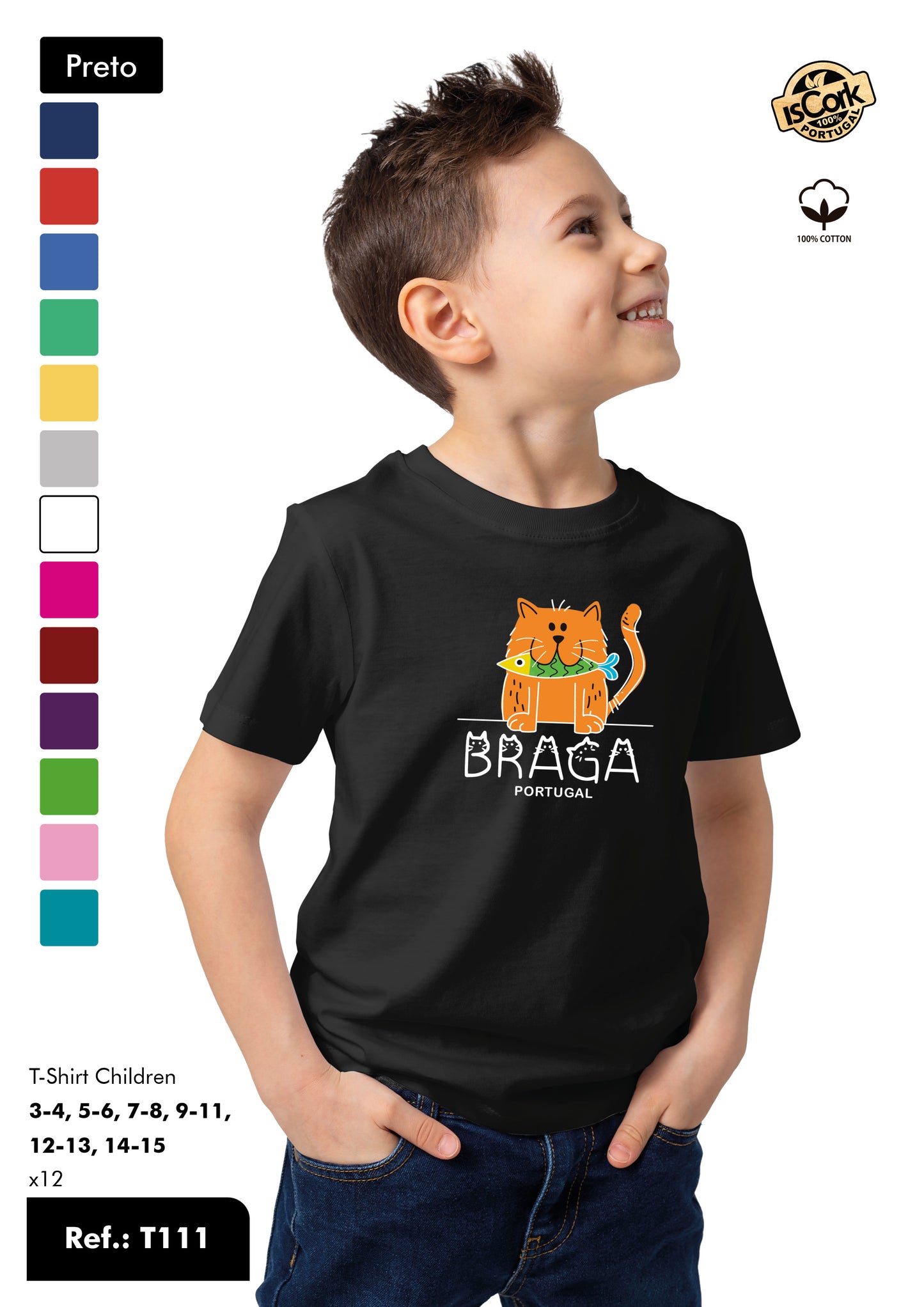 T-shirt Kids Ref.: T111 - Padrão G987 - Braga