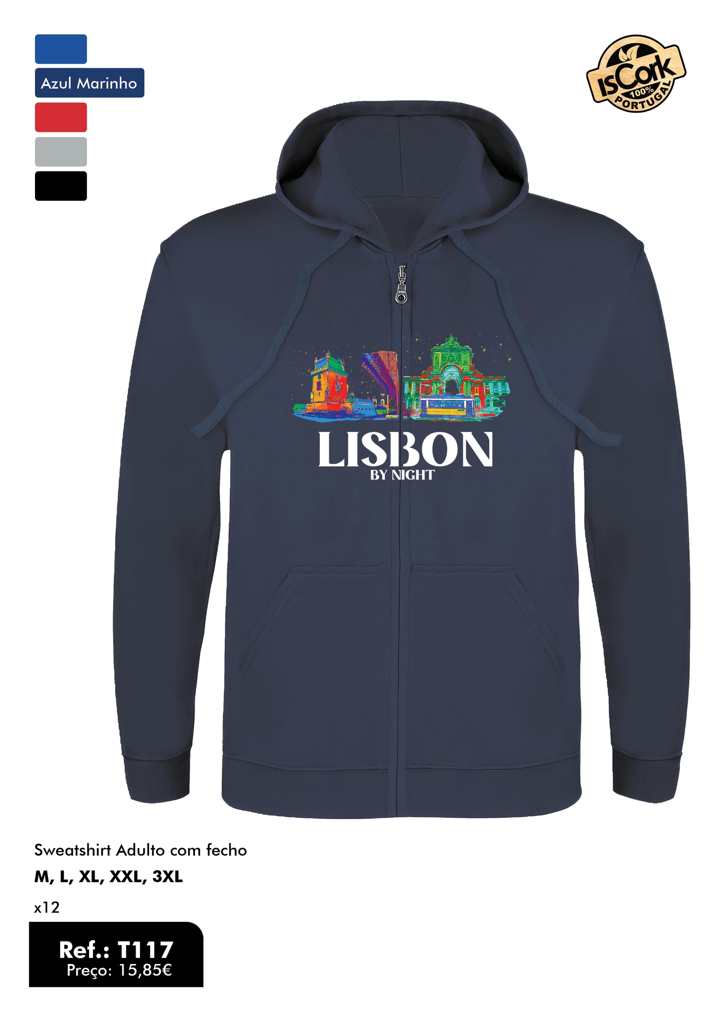 Sweatshirt Adulto Com Fecho - T117