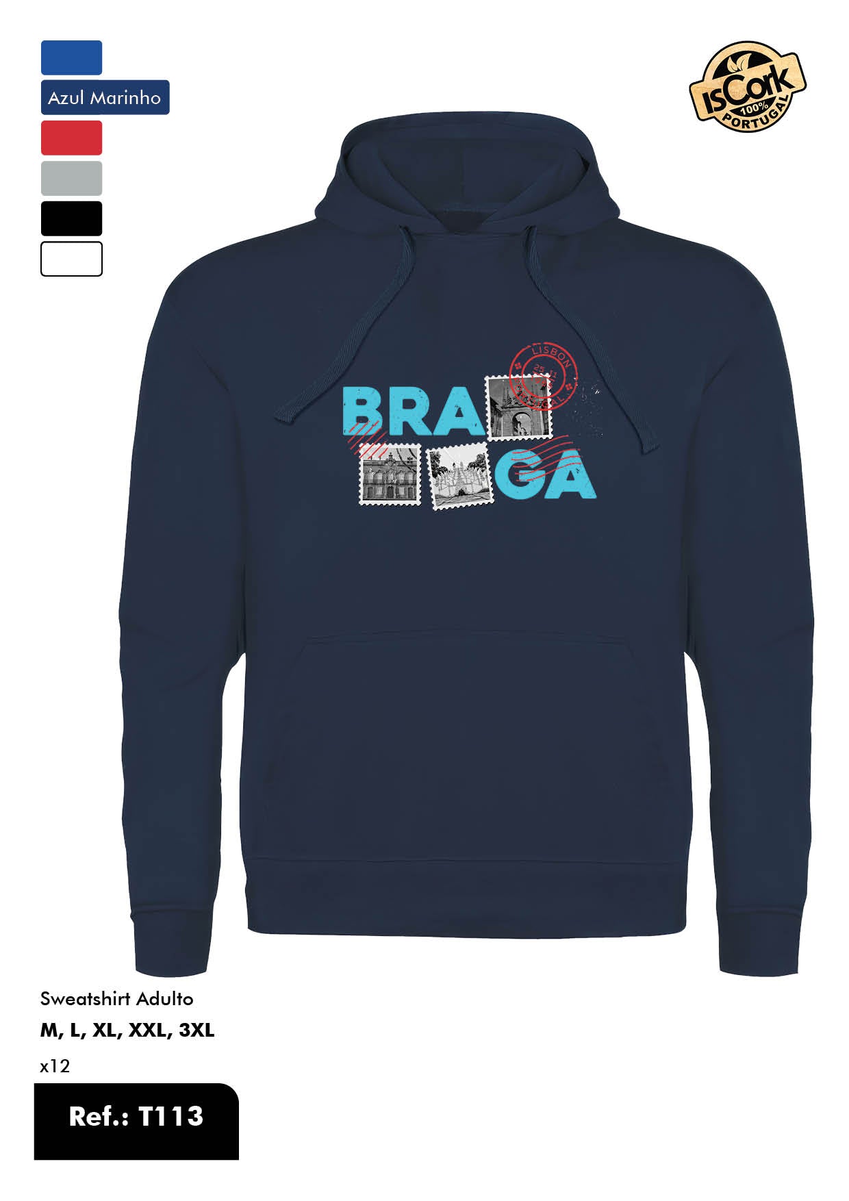 Sweatshirt Adulto - Ref. T113  - Padrão T603 - Braga