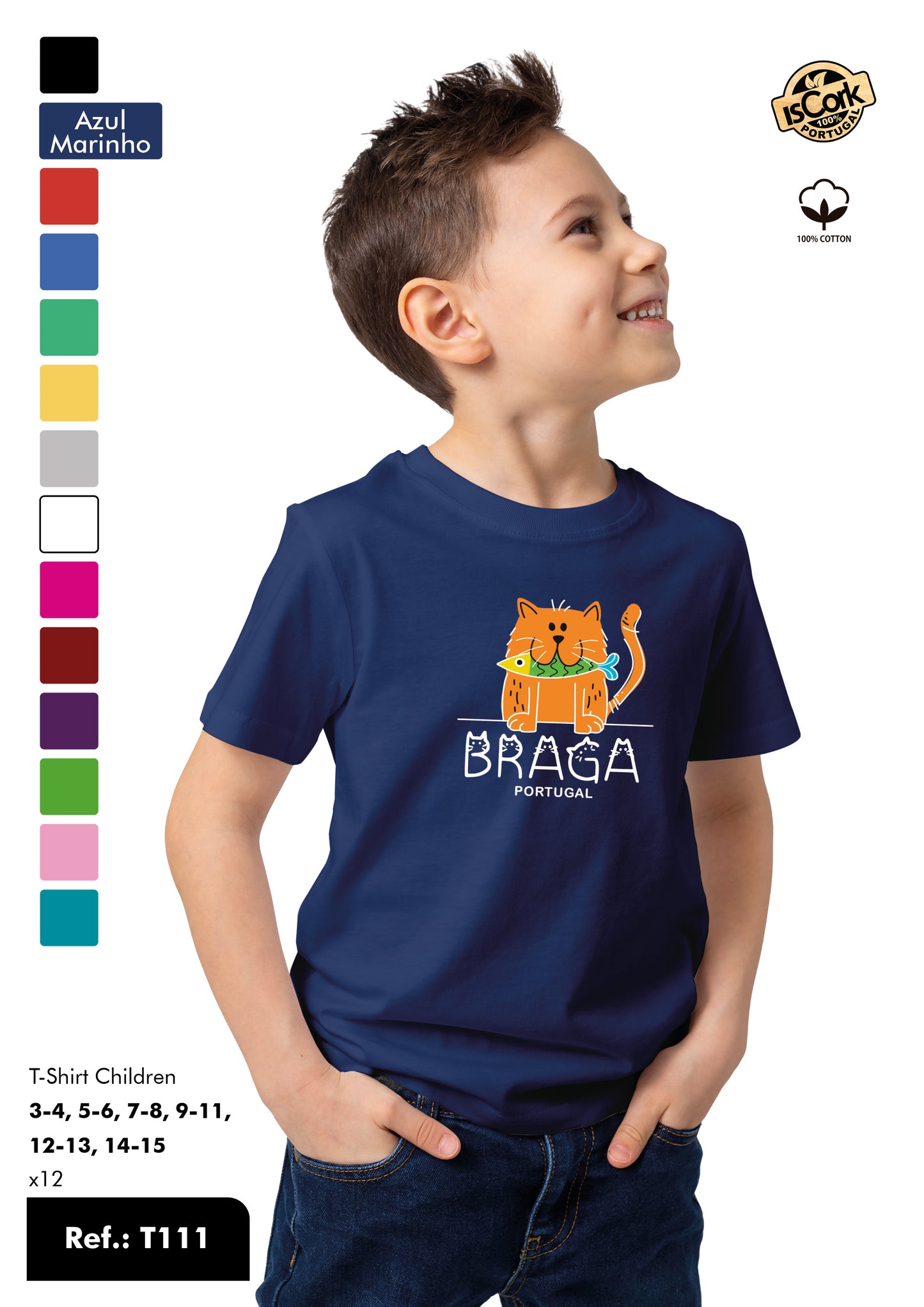 T-shirt Kids Ref.: T111 - Padrão G987 - Braga