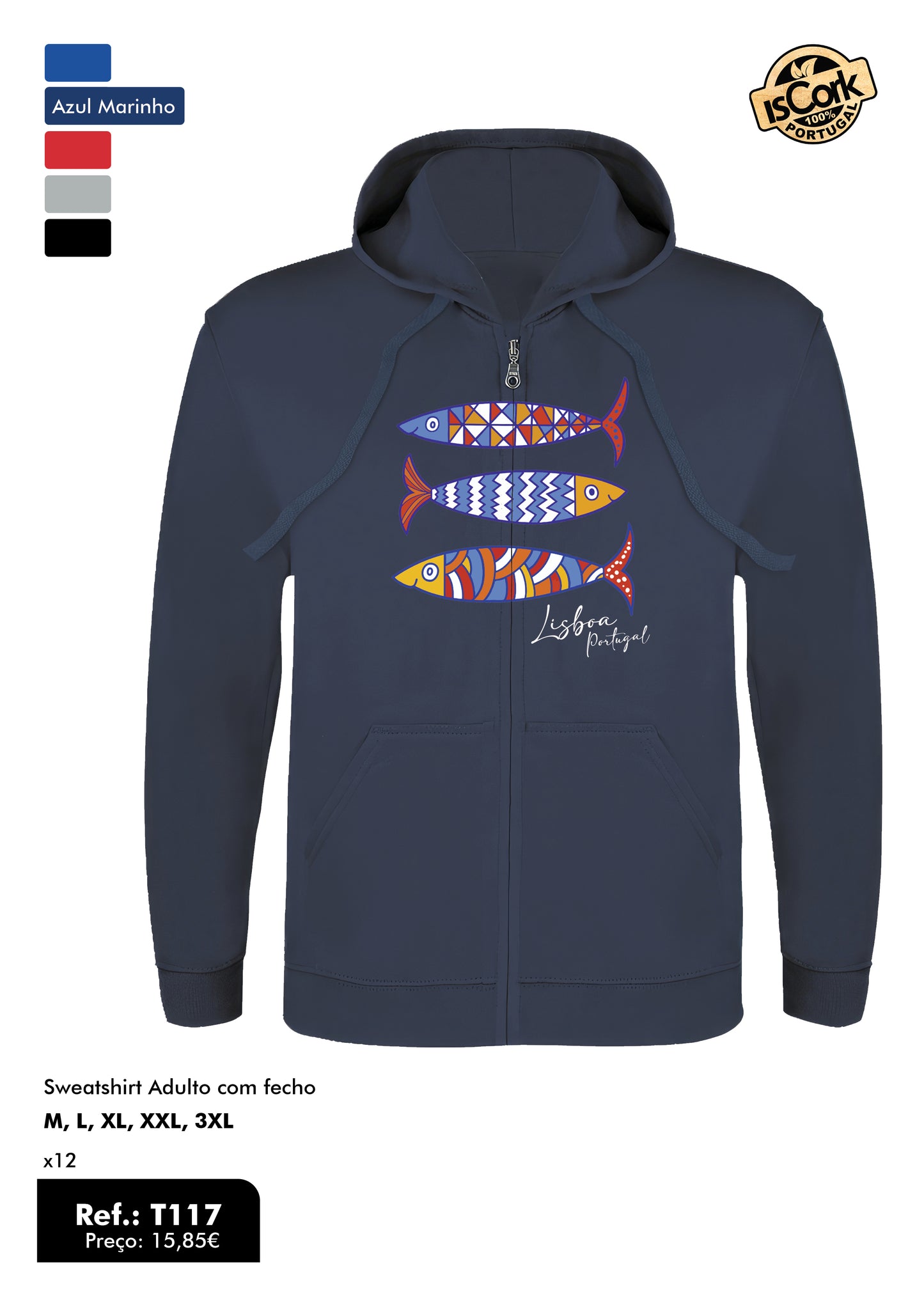 Sweatshirt Adulto com fecho - Ref. T117
