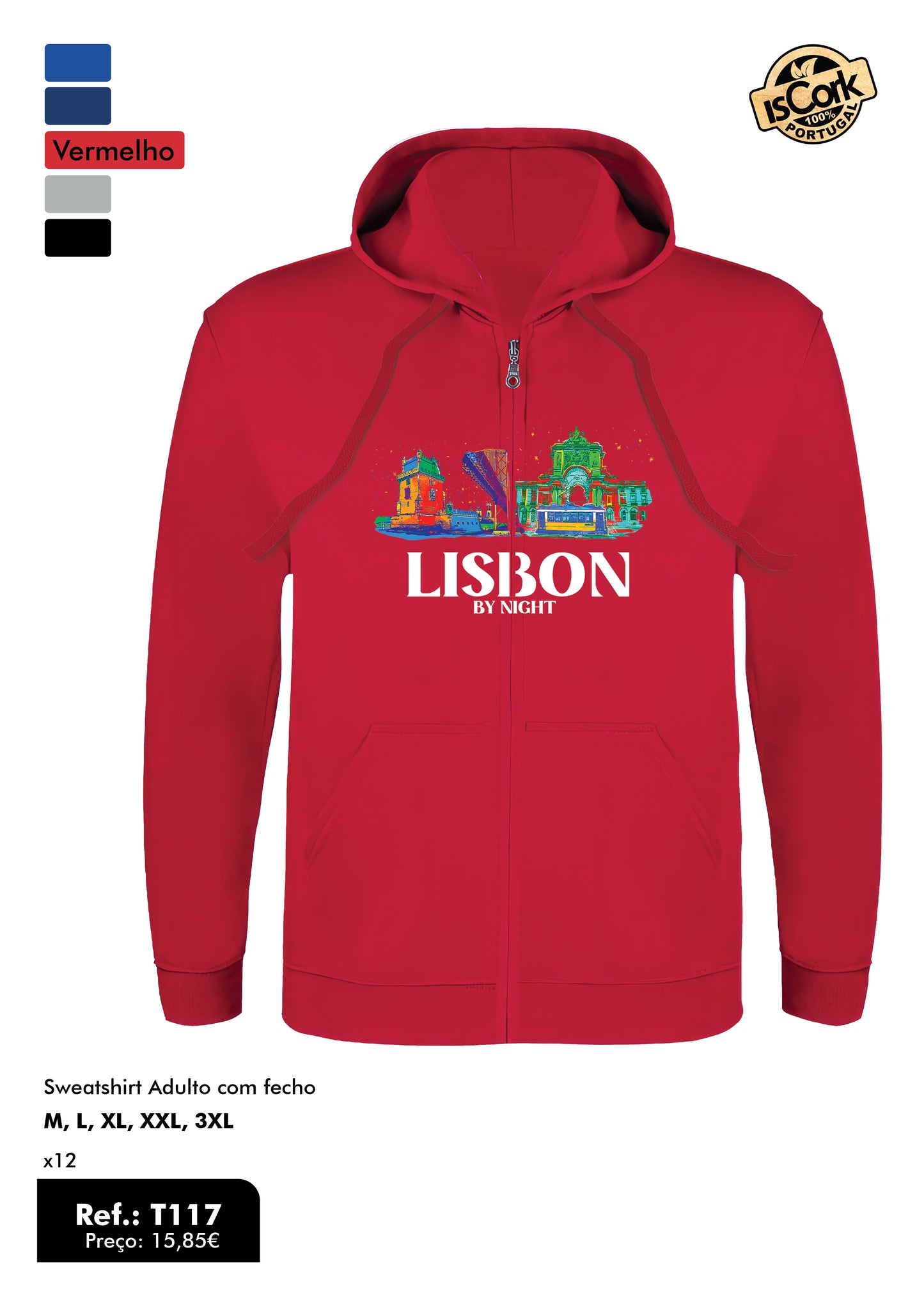 Sweatshirt Adulto Com Fecho - T117