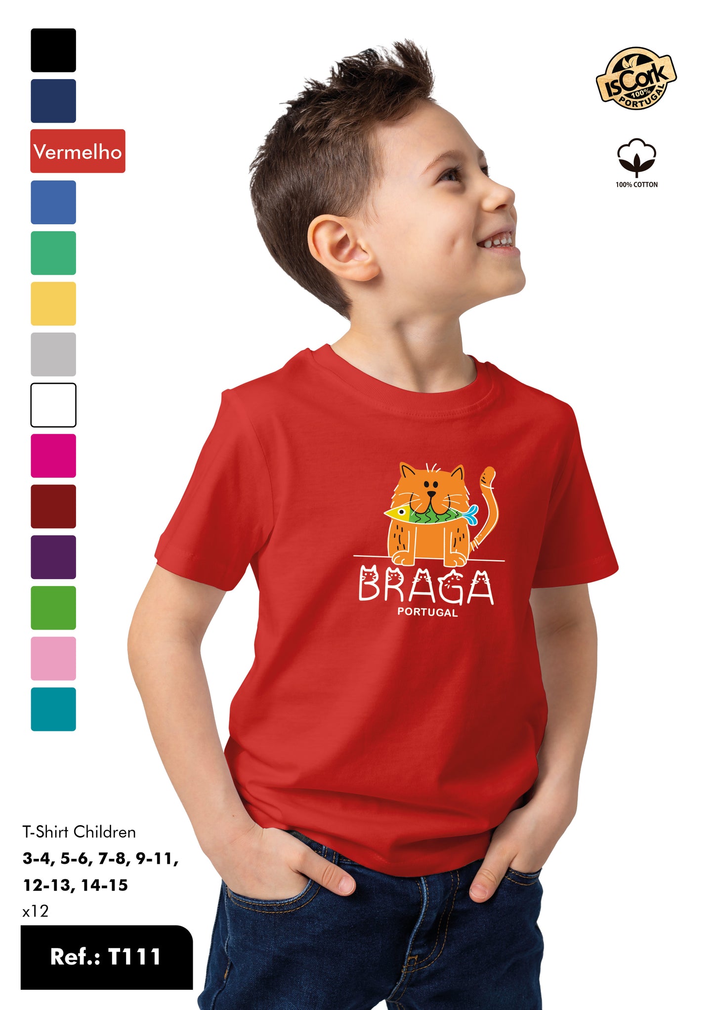 T-shirt Kids Ref.: T111 - Padrão G987 - Braga