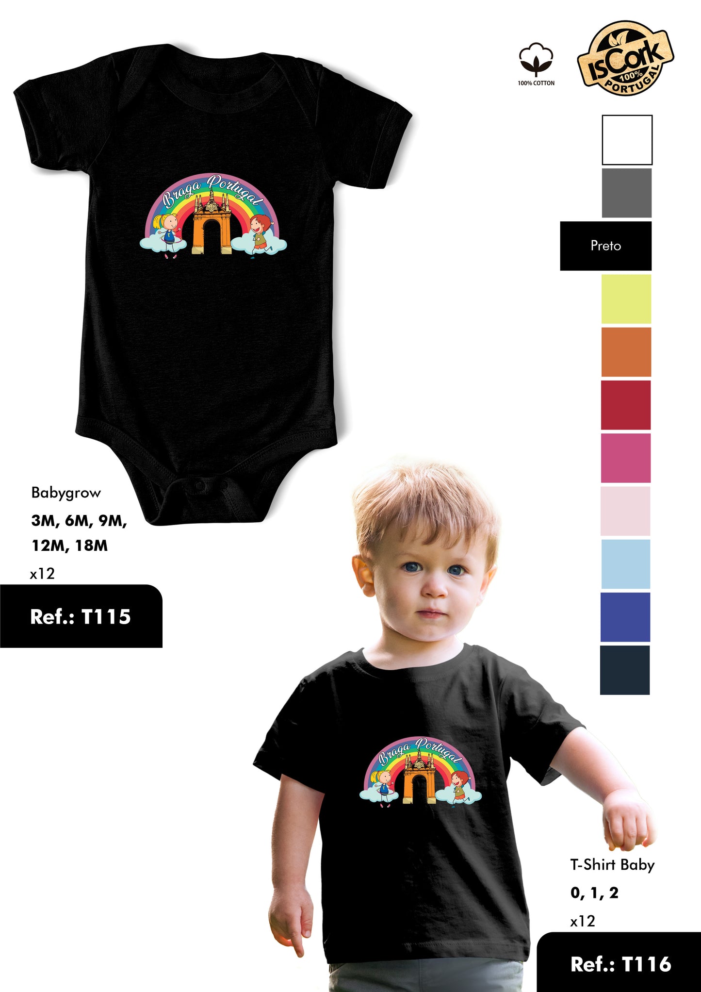 T-Shirt Baby Ref.: T116 - Padrão T36 - Braga