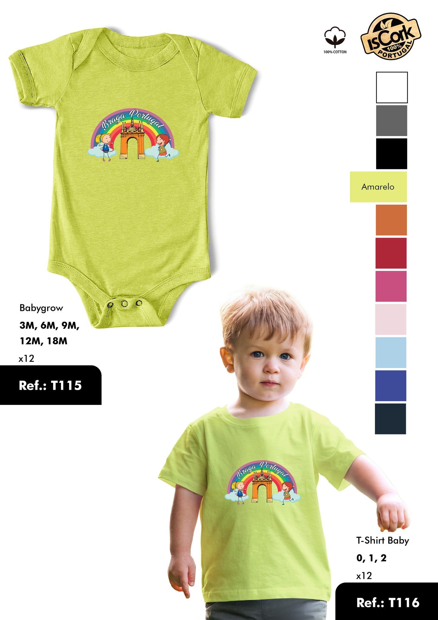 T-Shirt Baby Ref.: T116 - Padrão T36 - Braga