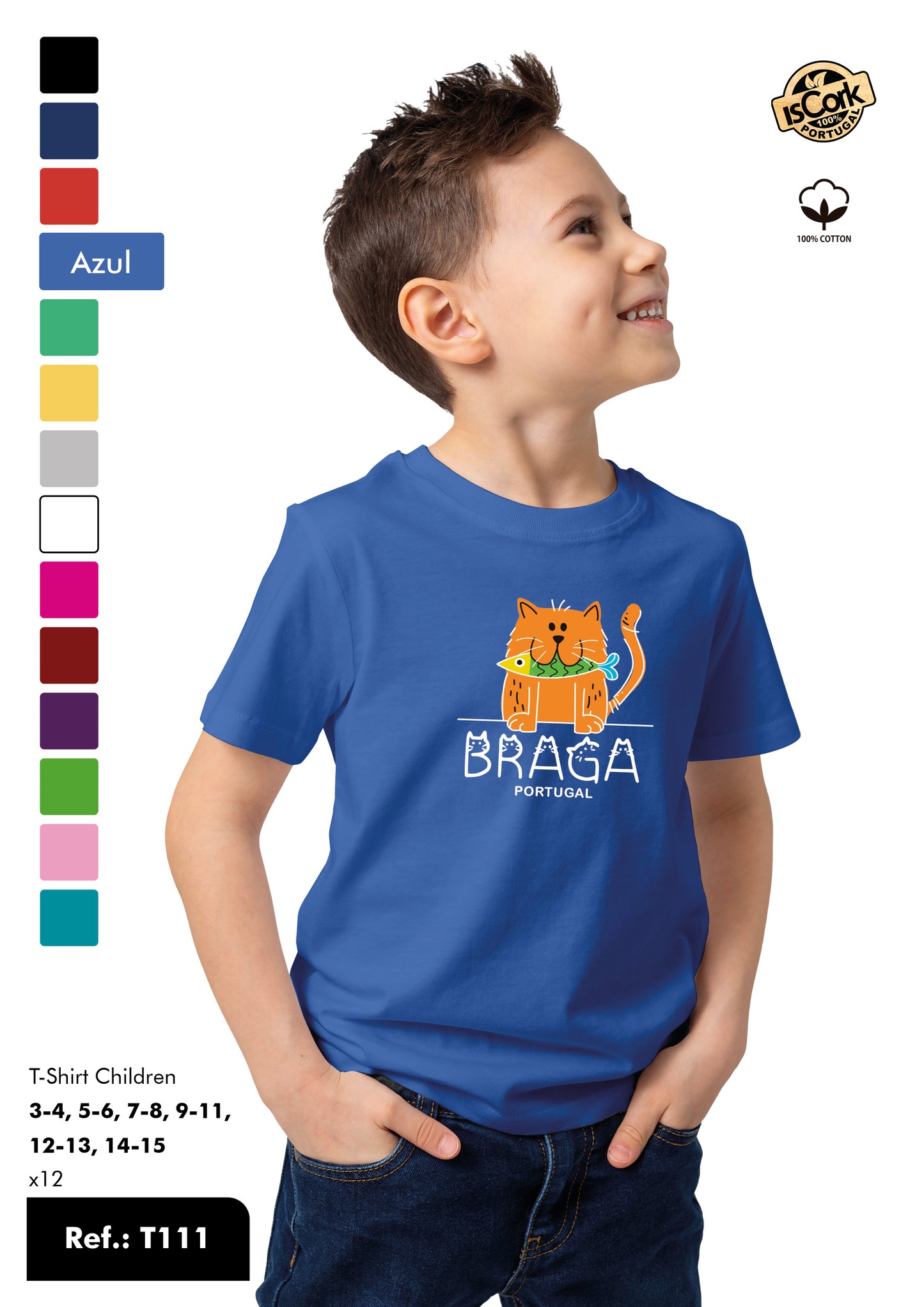 T-shirt Kids Ref.: T111 - Padrão G987 - Braga