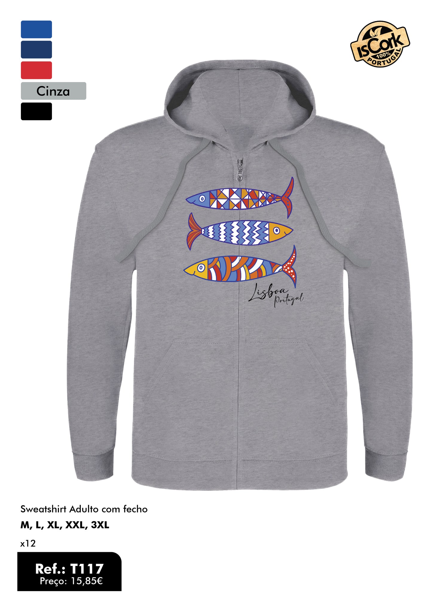 Sweatshirt Adulto com fecho - Ref. T117