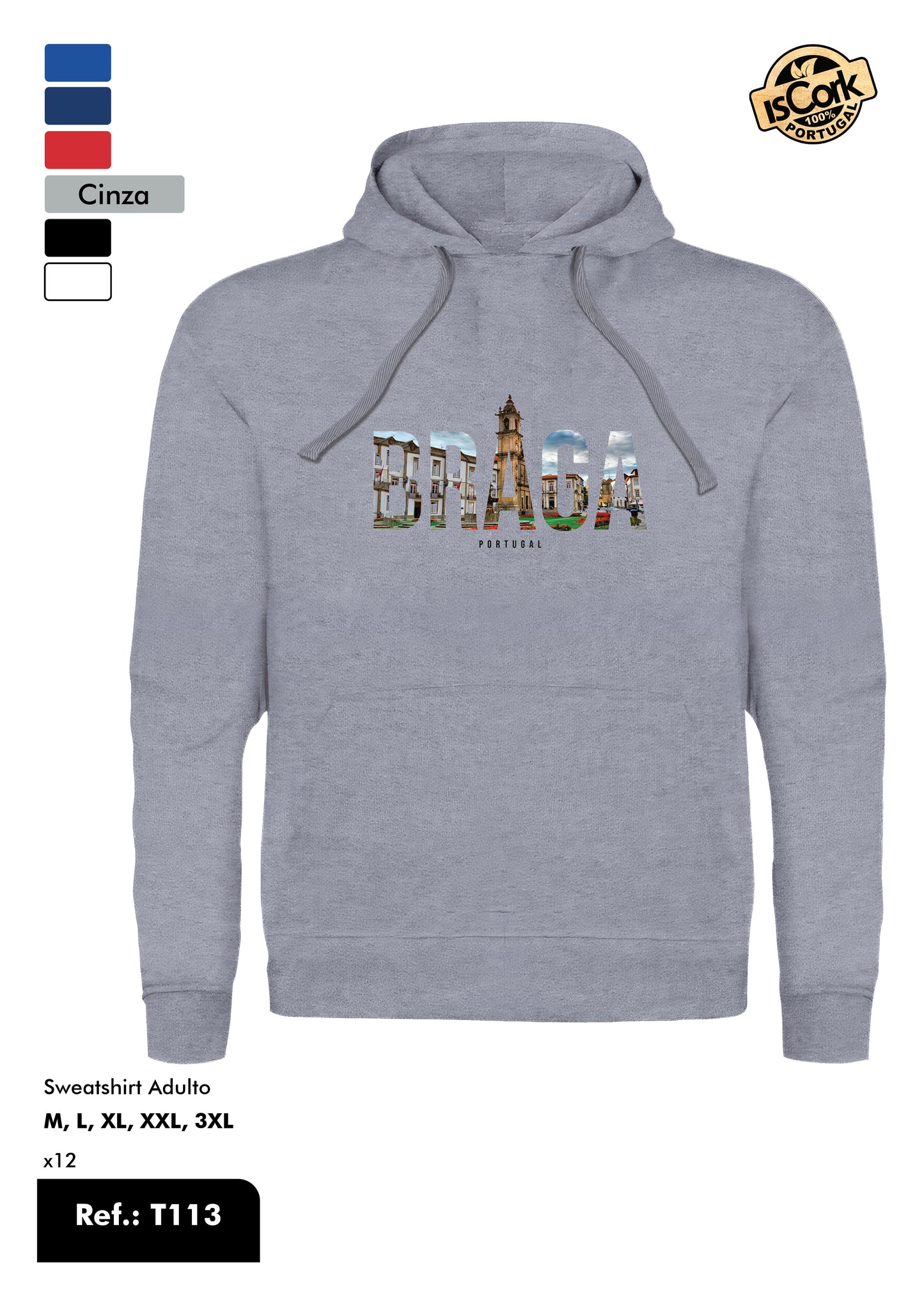 Sweatshirt Adulto - Ref. T113  - Padrão T40 - Braga