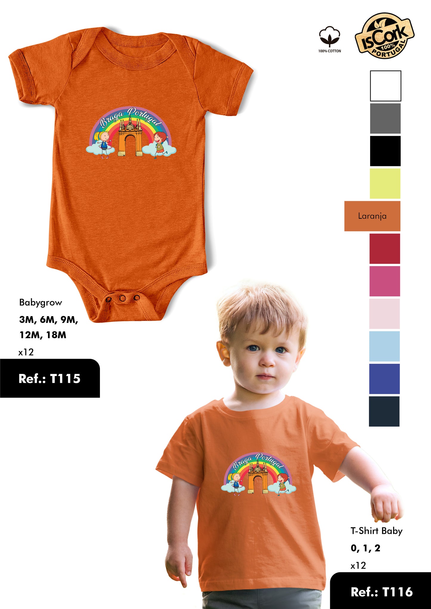 T-Shirt Baby Ref.: T116 - Padrão T36 - Braga
