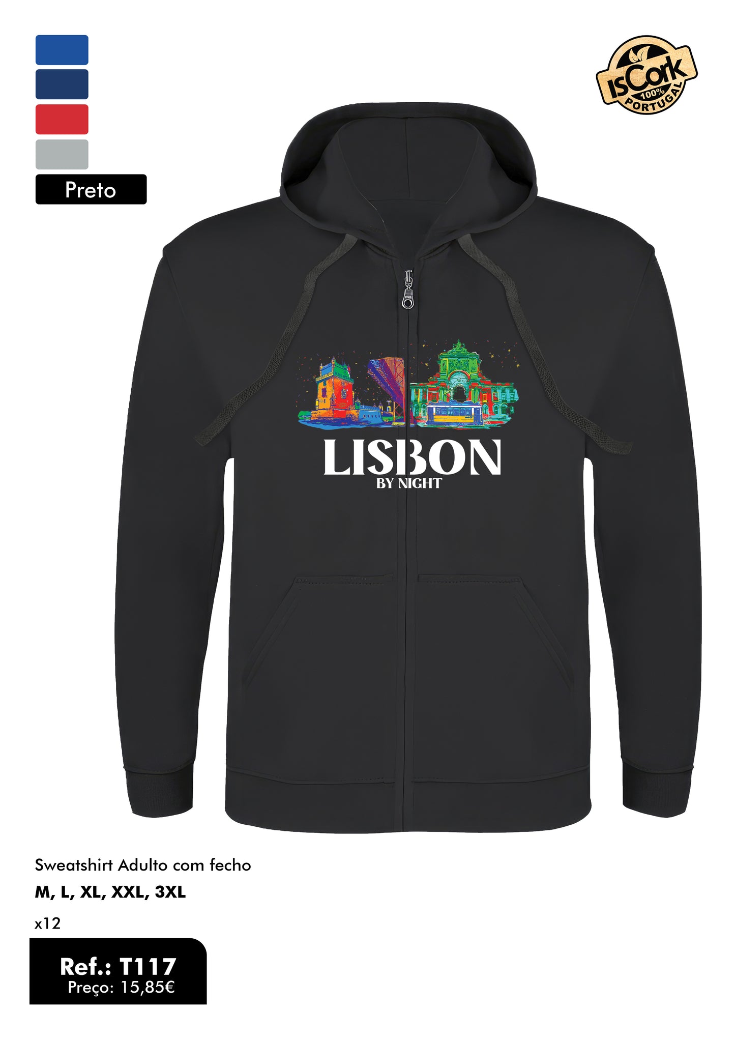Sweatshirt Adulto Com Fecho - T117