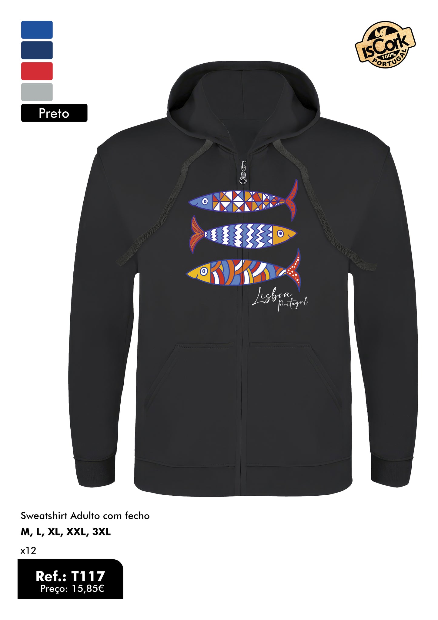 Sweatshirt Adulto com fecho - Ref. T117
