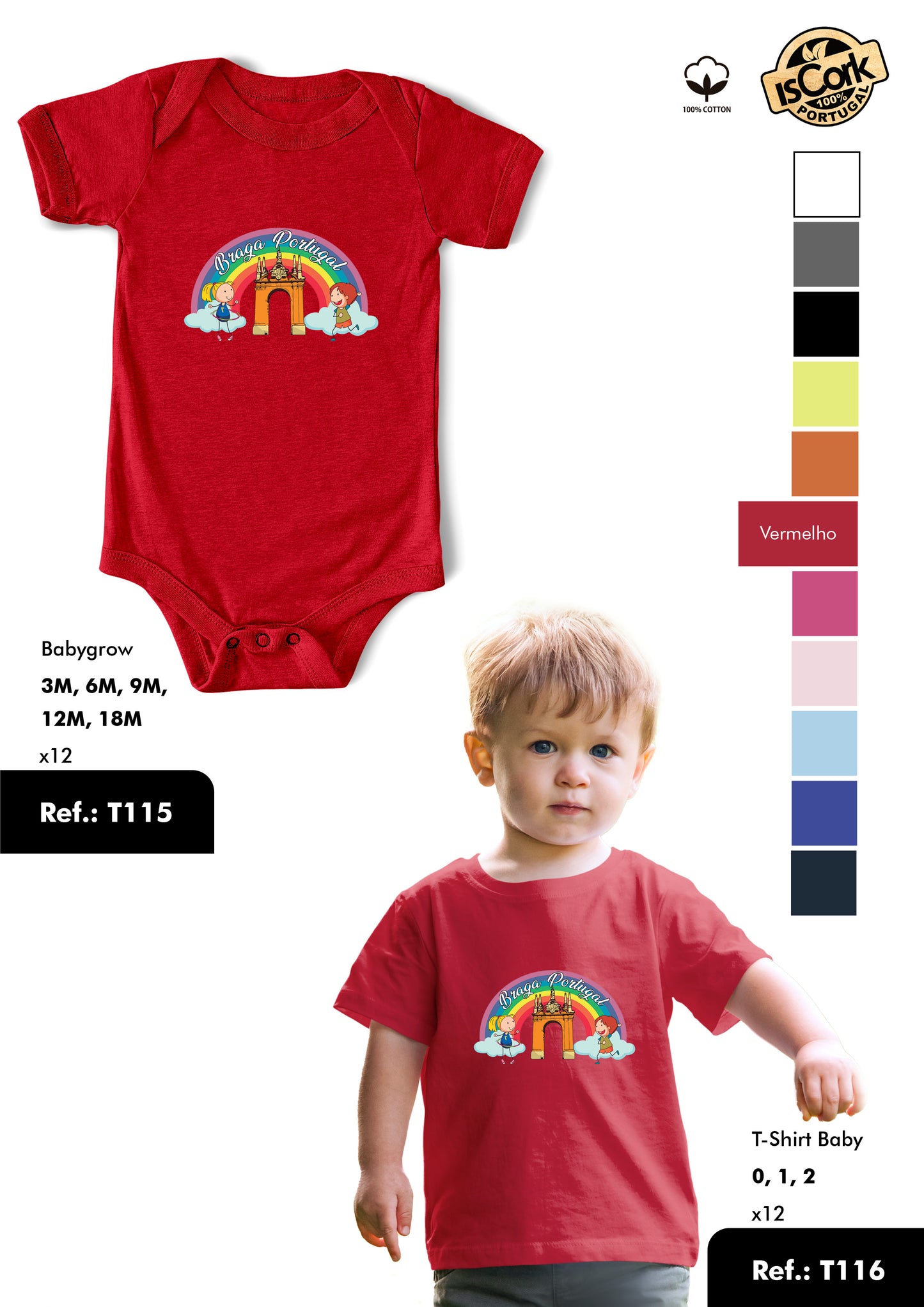 T-Shirt Baby Ref.: T116 - Padrão T36 - Braga