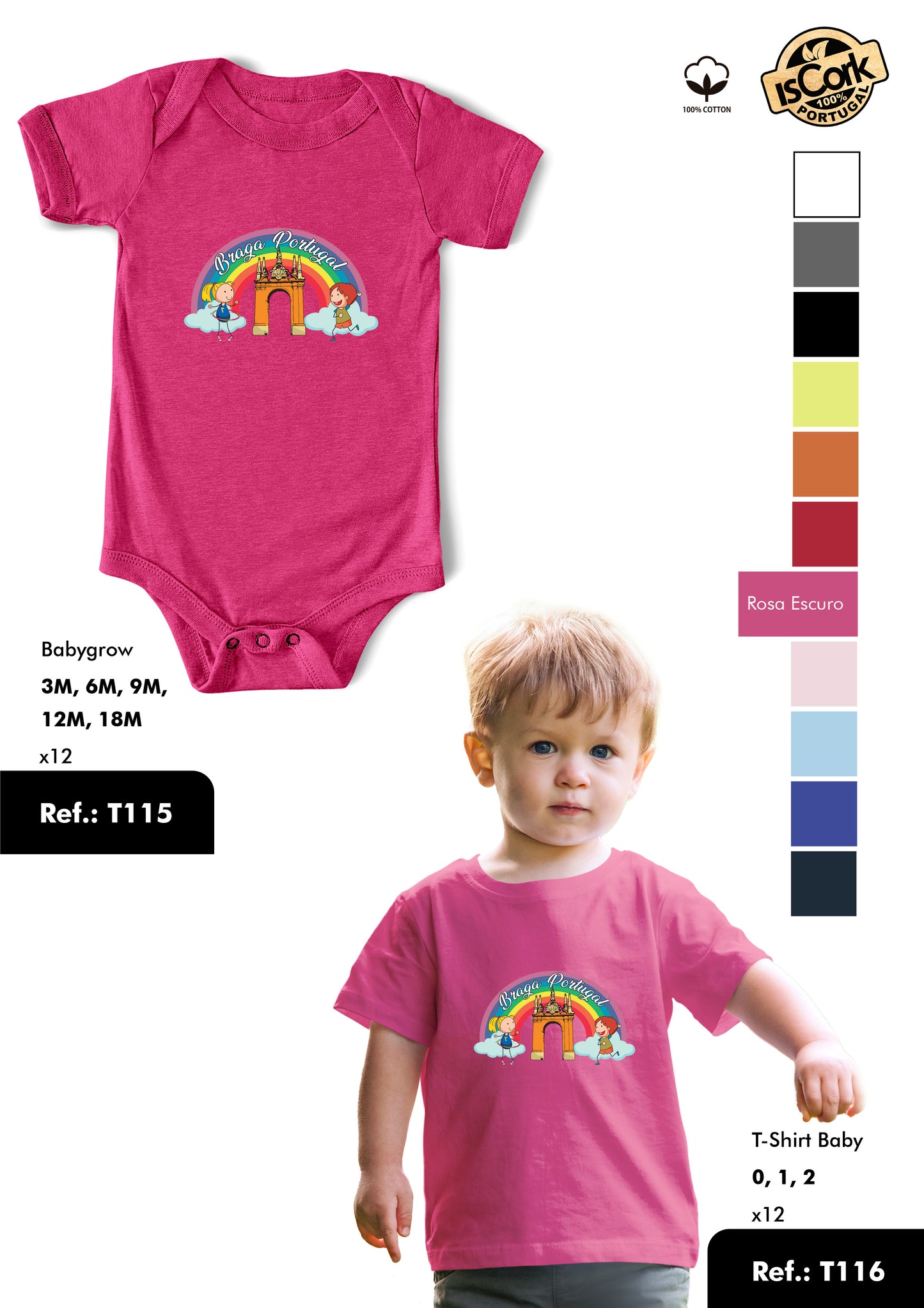 T-Shirt Baby Ref.: T116 - Padrão T36 - Braga