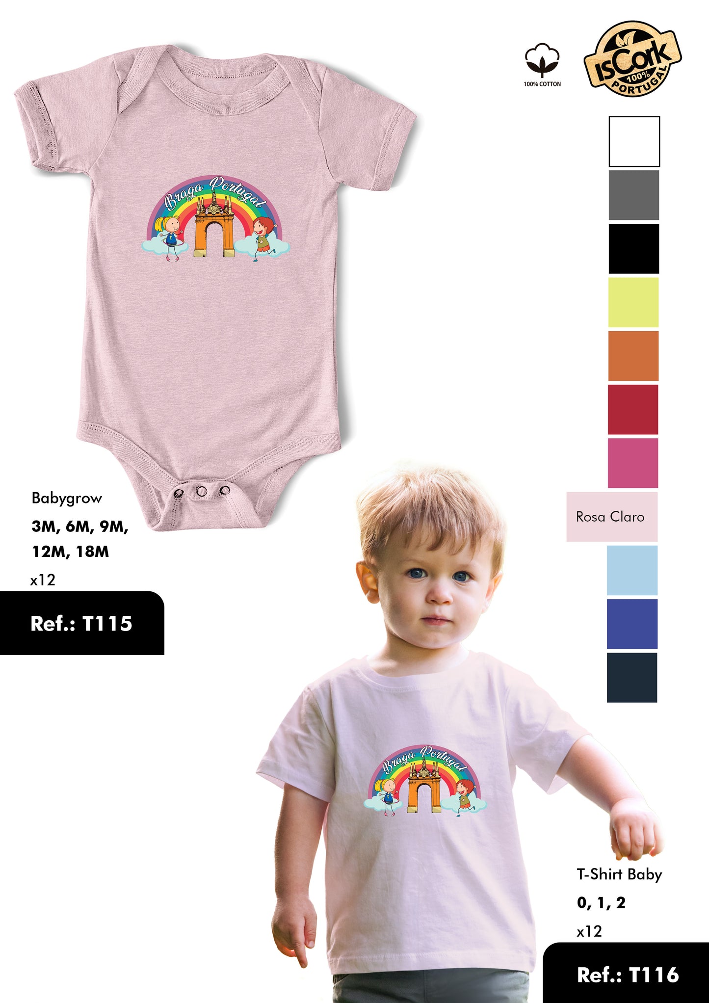T-Shirt Baby Ref.: T116 - Padrão T36 - Braga