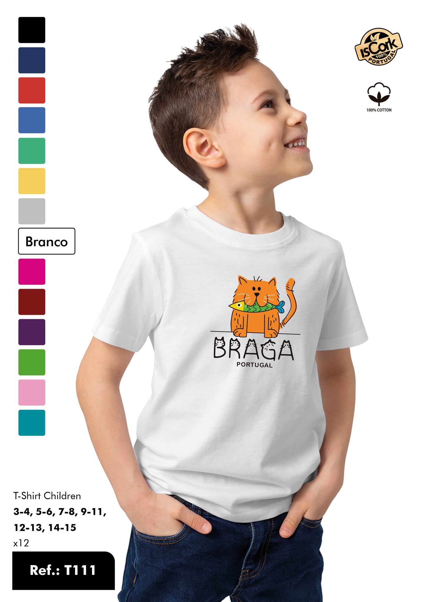 T-shirt Kids Ref.: T111 - Padrão G987 - Braga