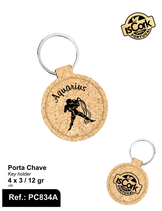 Porta Chaves Redondo Zodíaco Aquarius