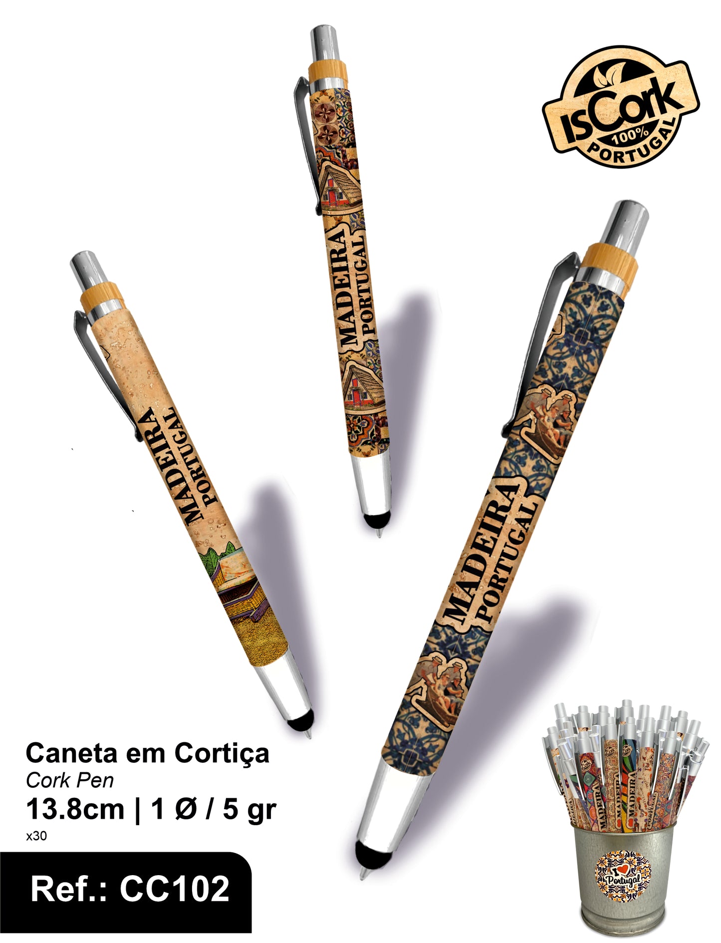 Caneta c/ Ponteiro Touch Madeira