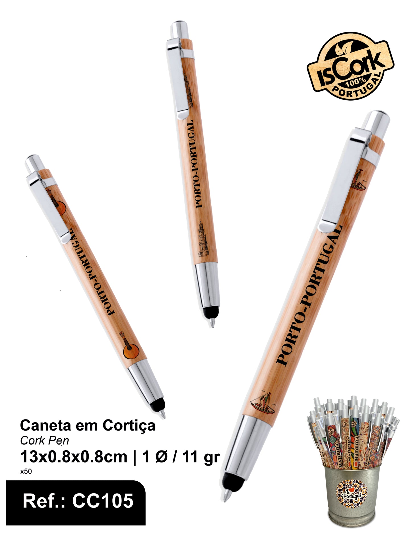 Caneta em Bambú Touch Porto