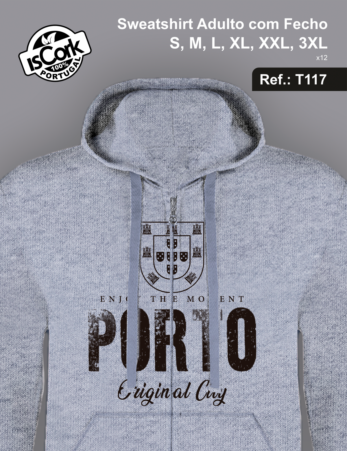 Sweatshirt Adulto c/fecho Porto G1045