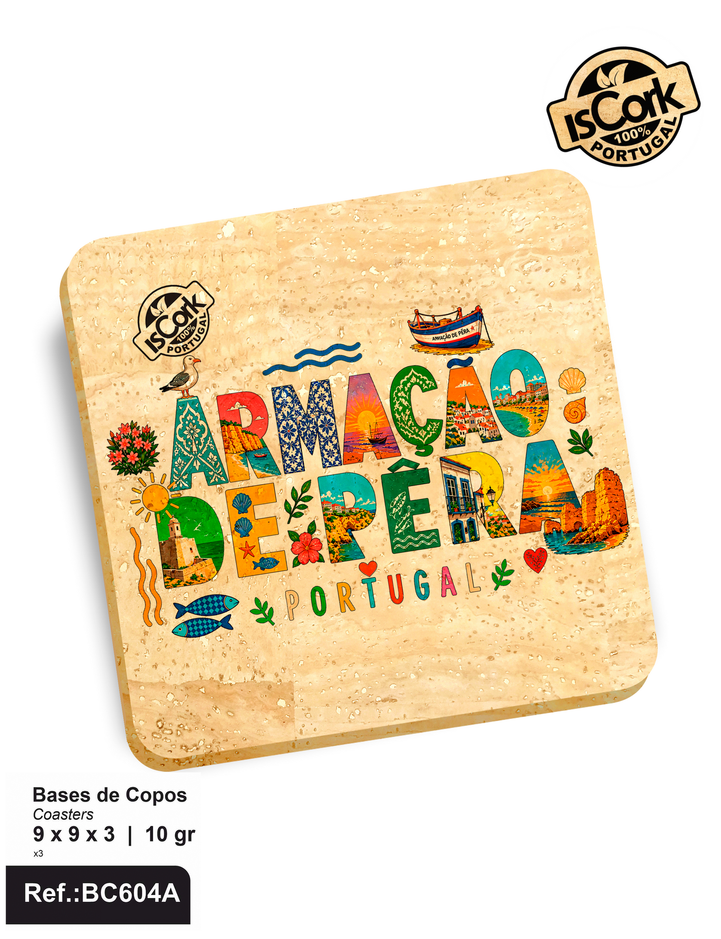 Base de Copos Quadrada Armação de Pêra G1110